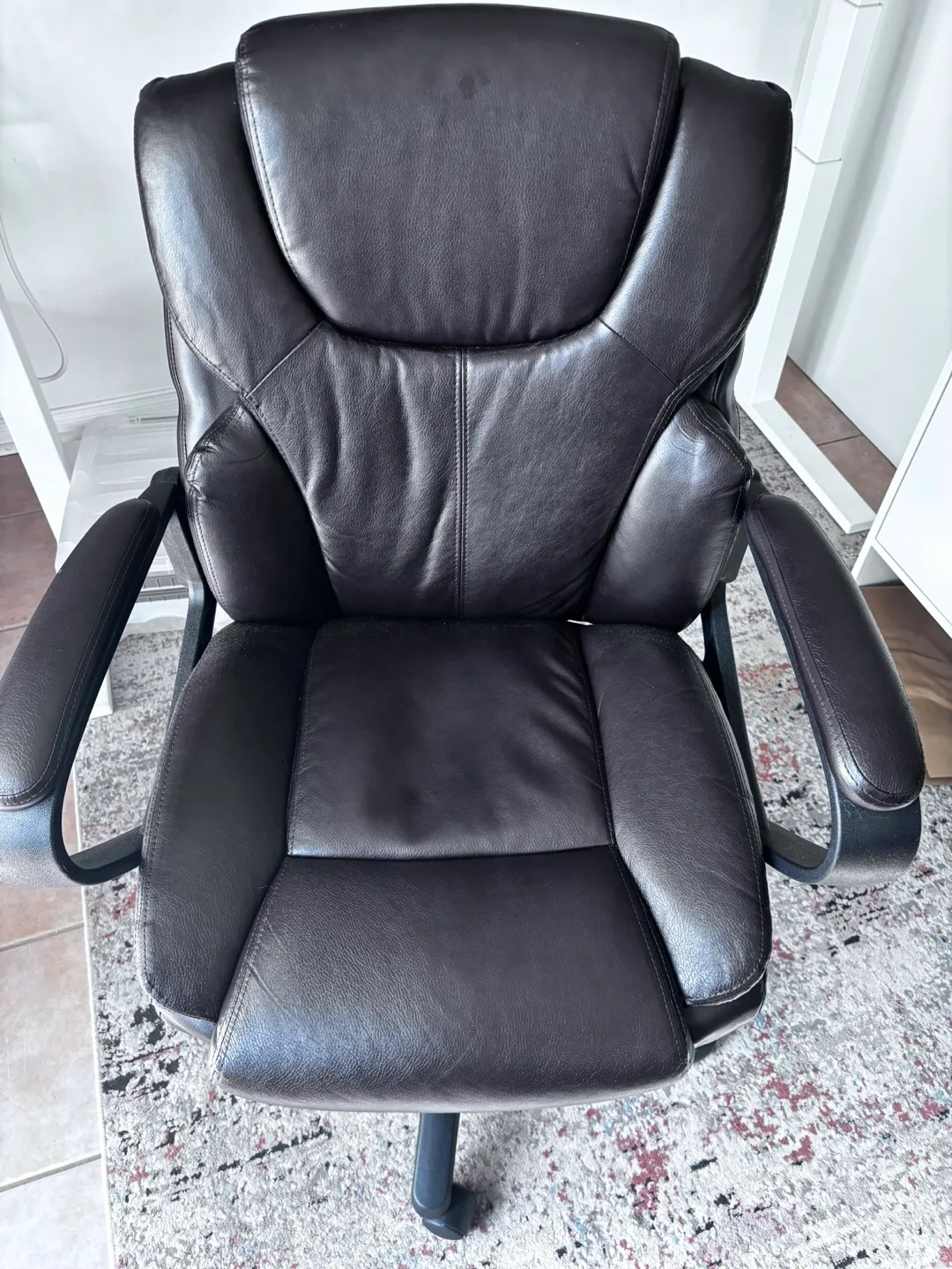 Staples Brown Leather Office Chair thumbnail
