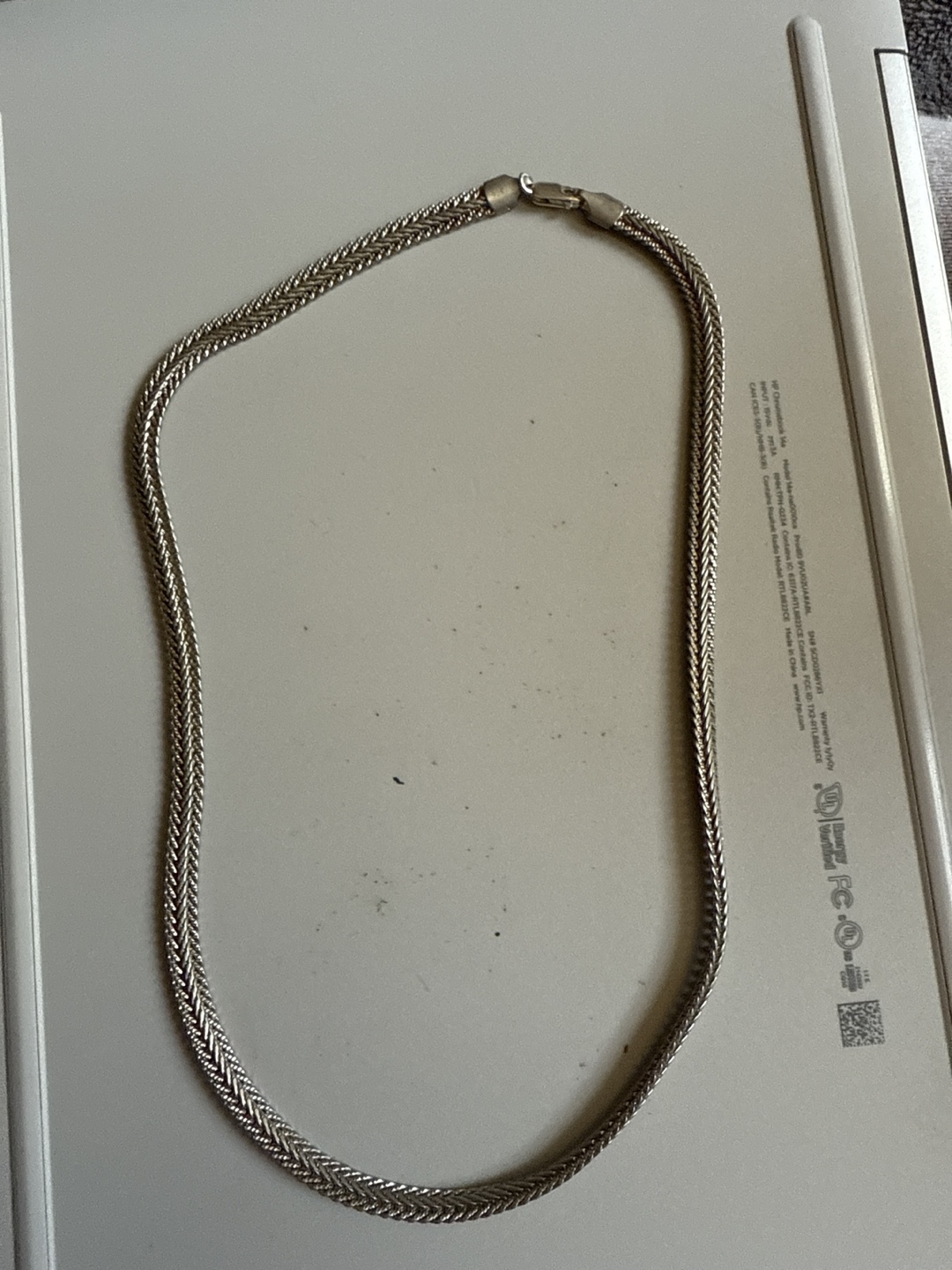 Silver Herringbone Chain Necklace