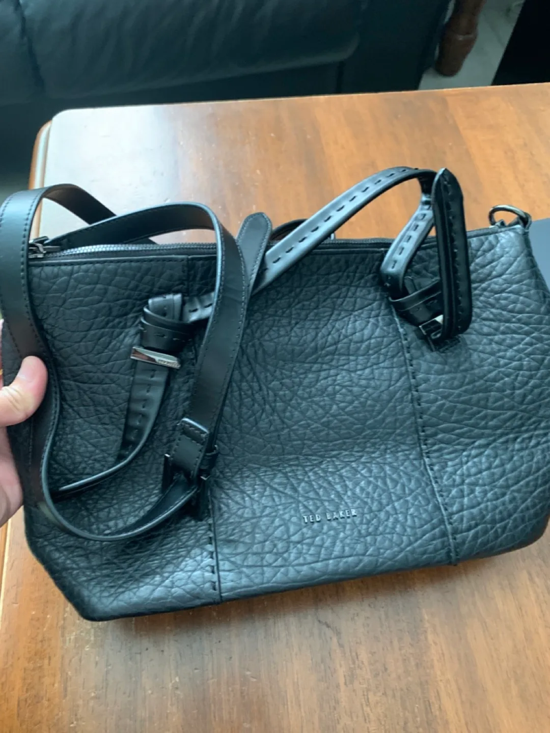 Ted Baker London Black Leather Tote Bag thumbnail