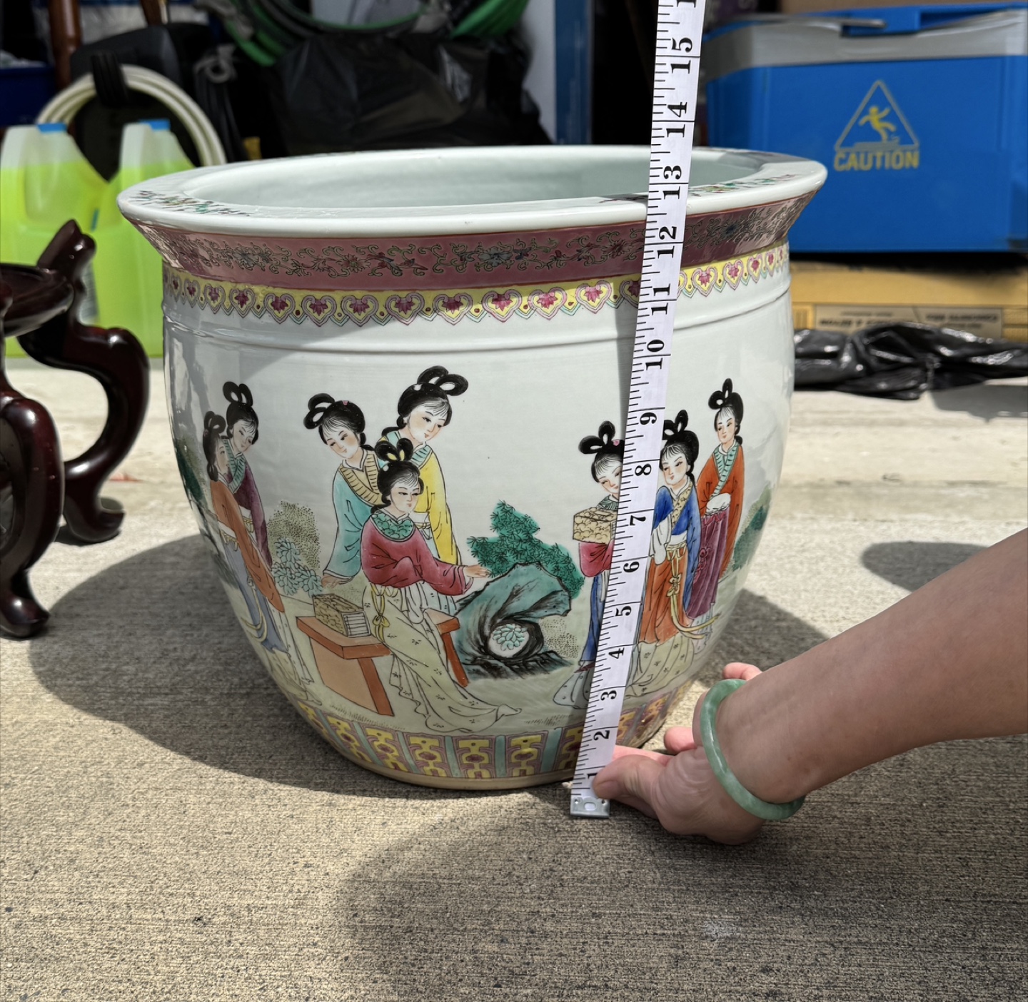 Large Vintage Asian Porcelain Planter - photo 2
