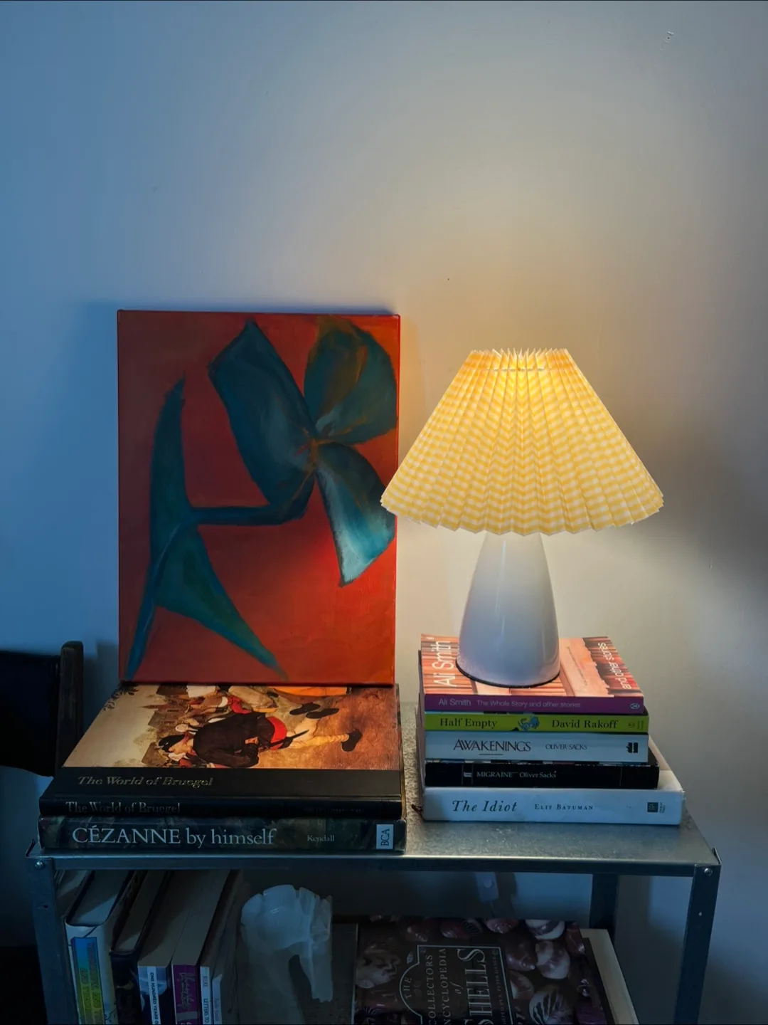 Cute table lamp with pleated gingham lampshade thumbnail