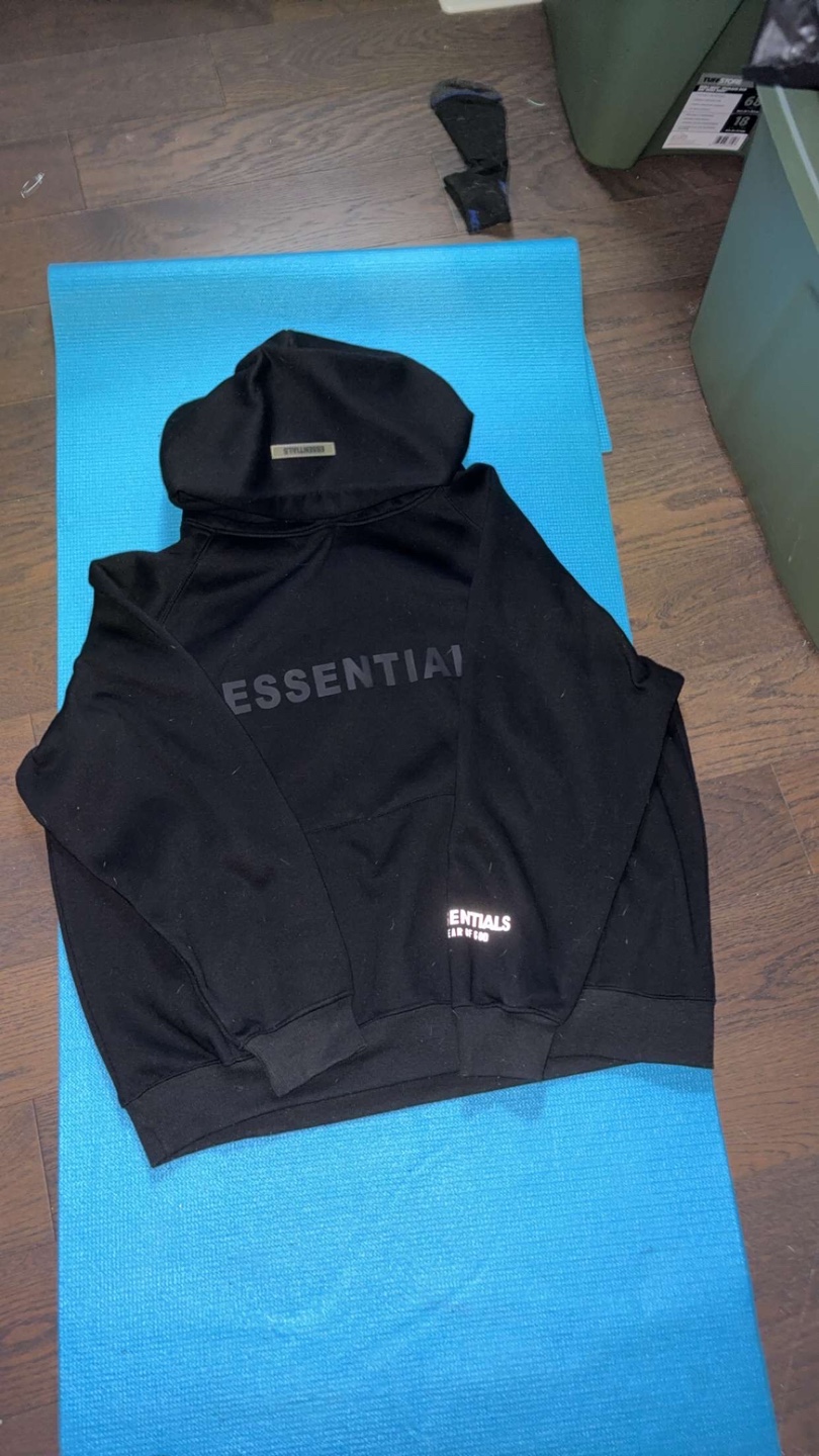 Fear of God Essentials Black Hoodie Size M