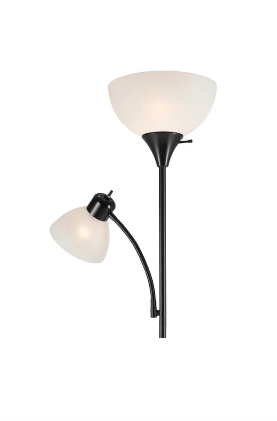 Black Two-Light Floor Lamp, 72 Inches Tall thumbnail