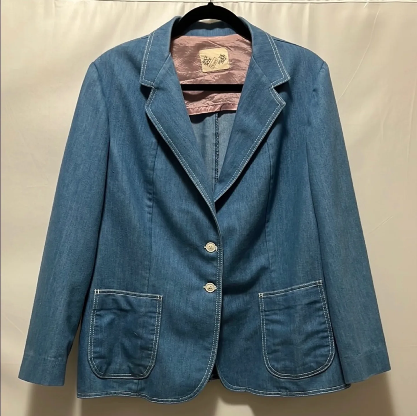 Vintage Canadian Sears Oversized Blue Denim Blazer size L/XL thumbnail