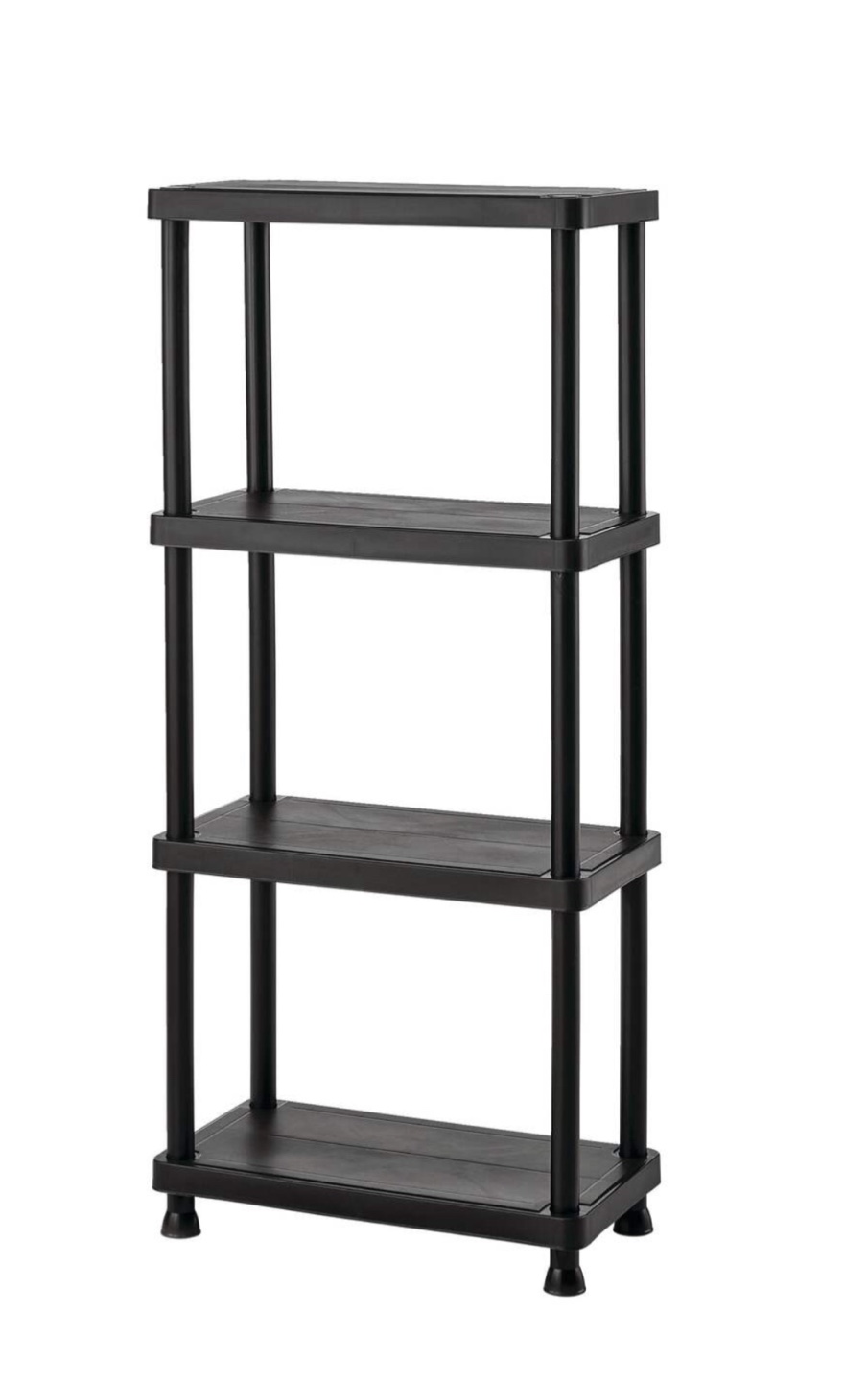4-Tier Black Plastic Shelving Unit - photo 2