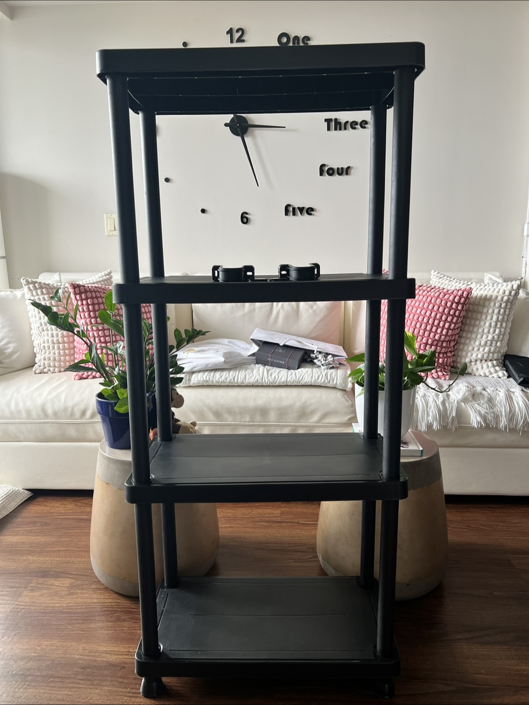 4-Tier Black Plastic Shelving Unit - photo 4