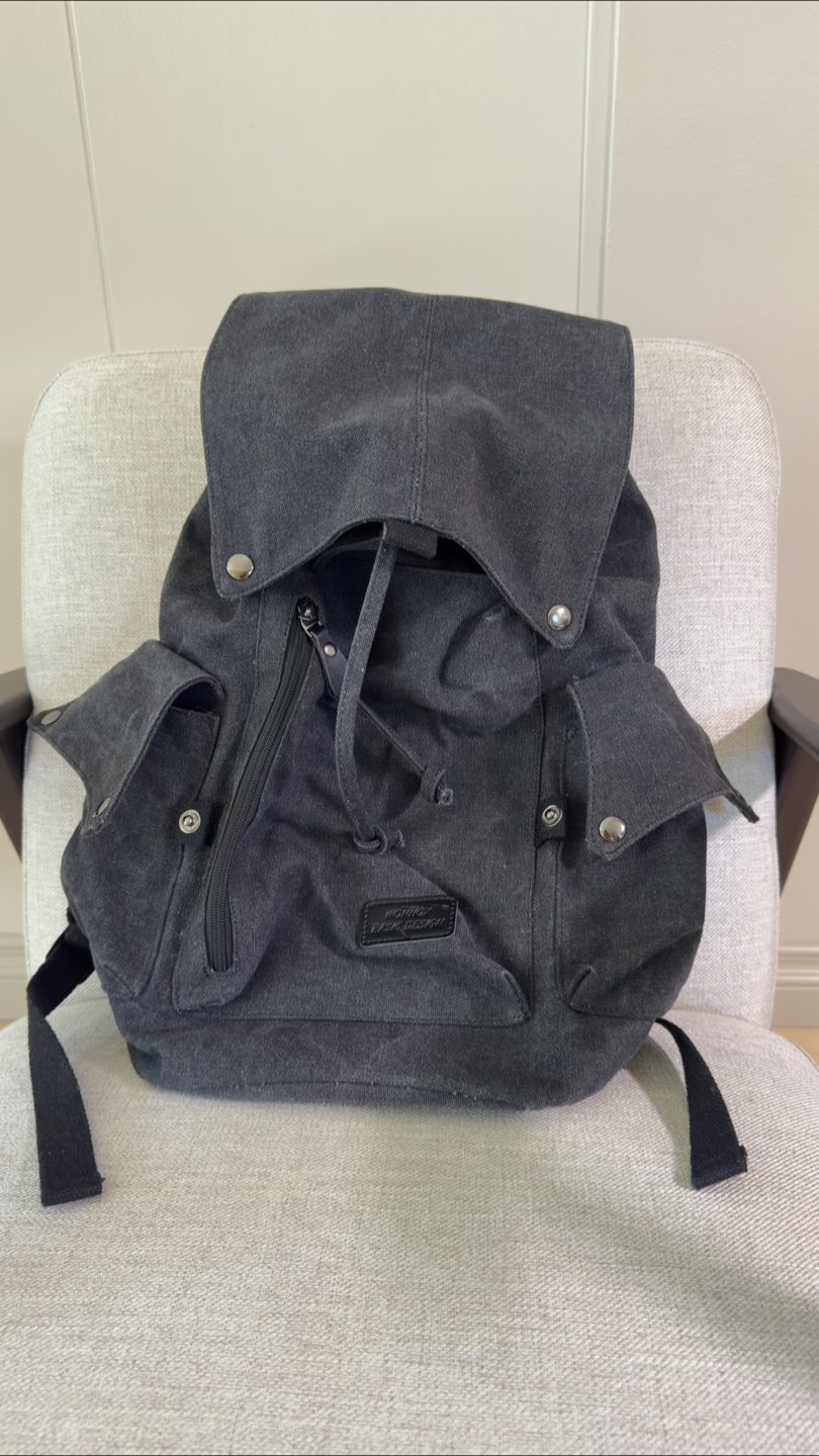 27L Grey Canvas Backpack