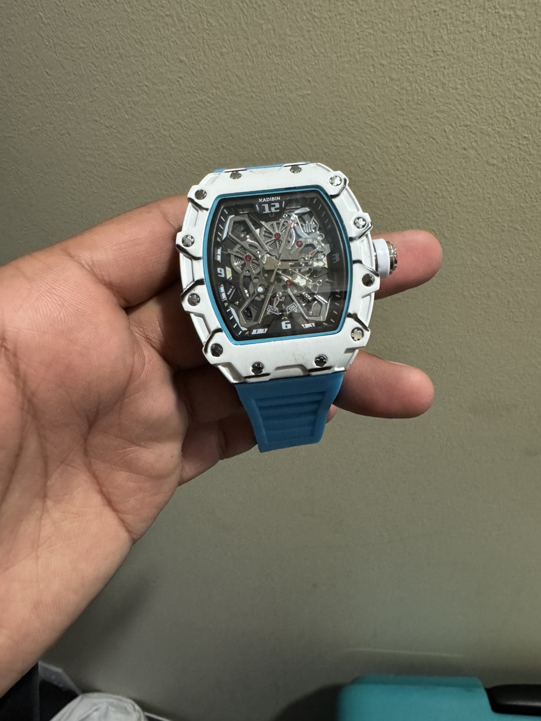 Men's Designer Watch with Blue Silicone Band - photo 2