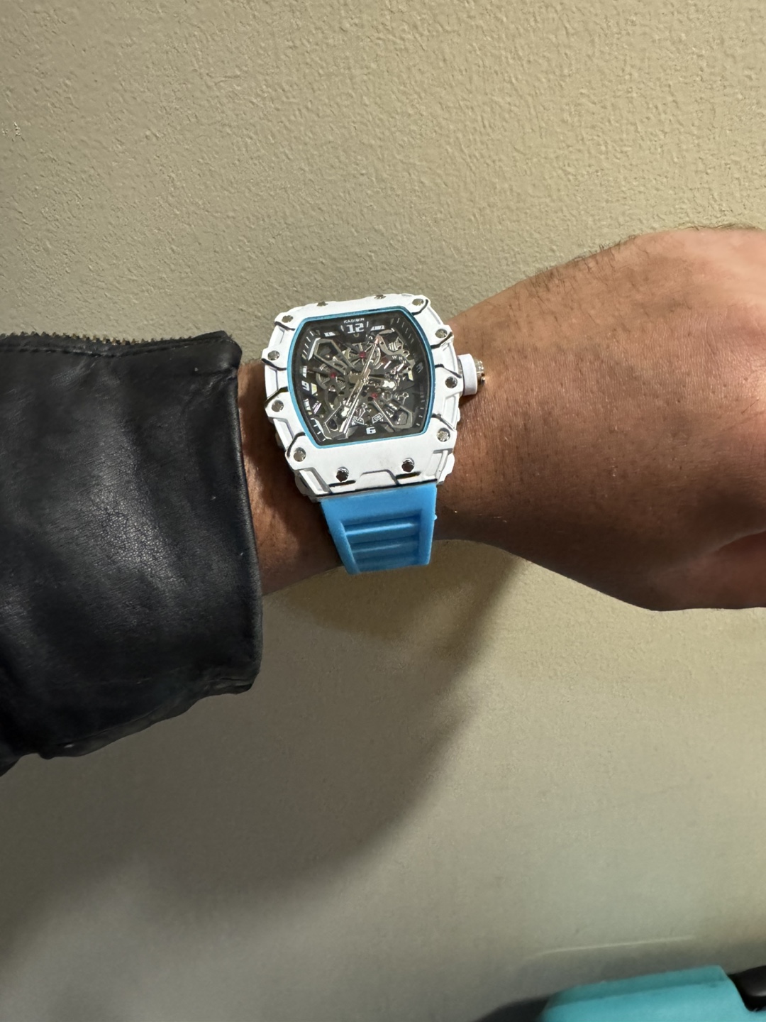 Men's Designer Watch with Blue Silicone Band