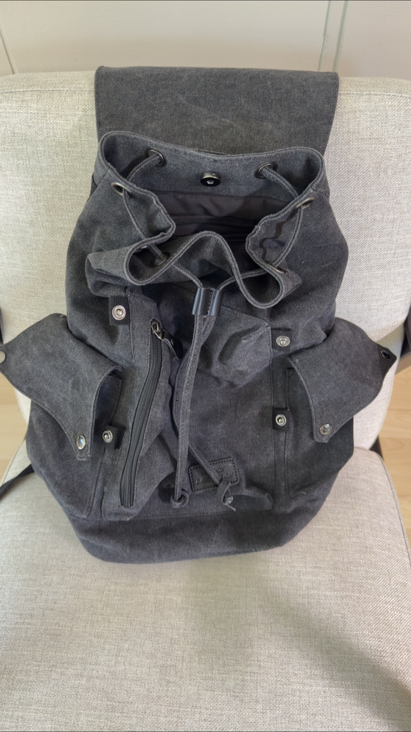27L Grey Canvas Backpack - photo 3