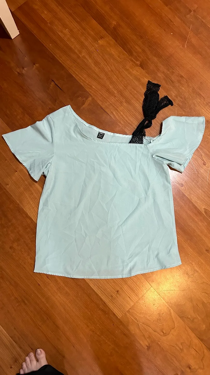 SHEIN sage green blouse, size S thumbnail