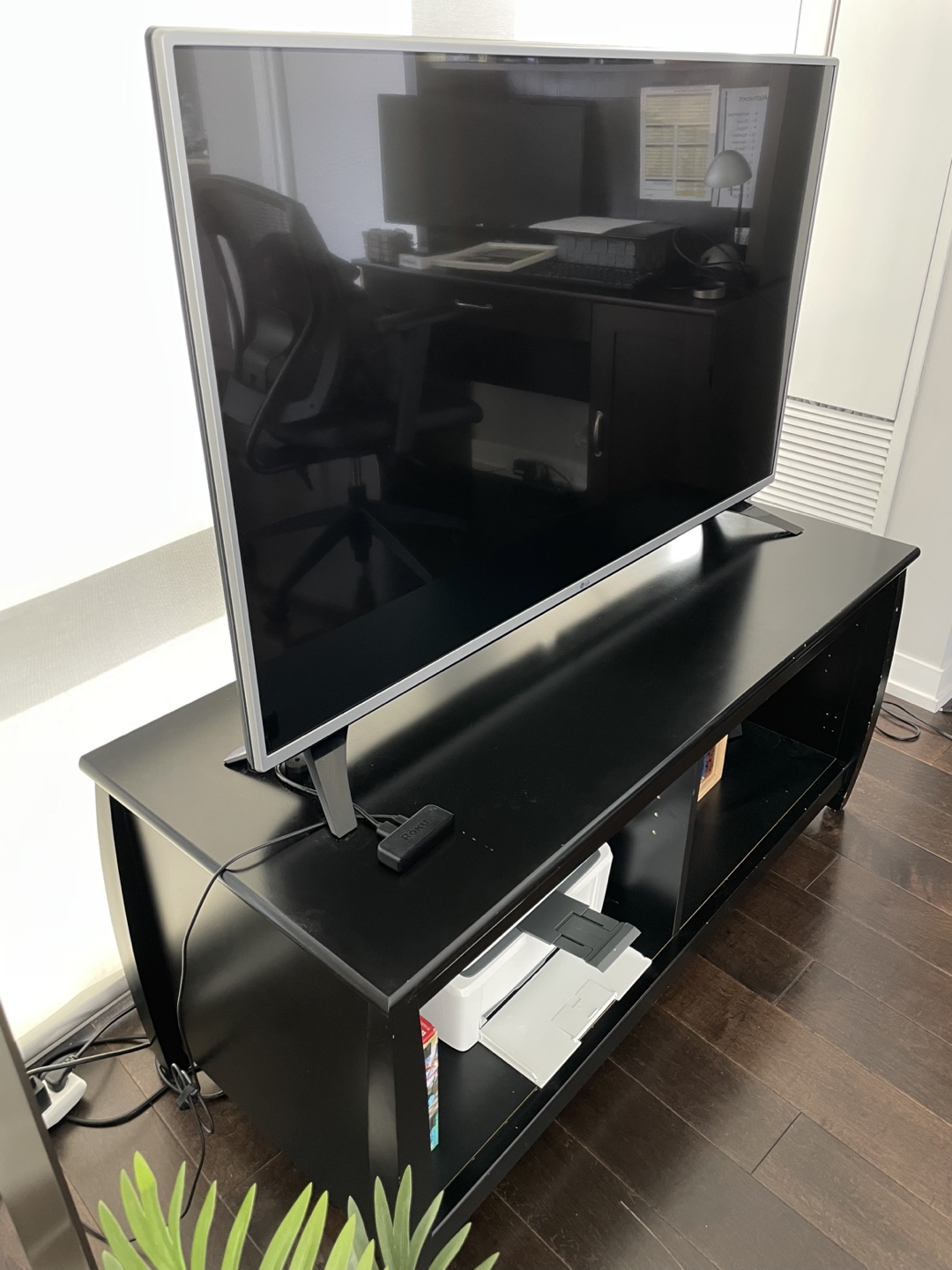 Black TV Stand with Shelf - photo 3