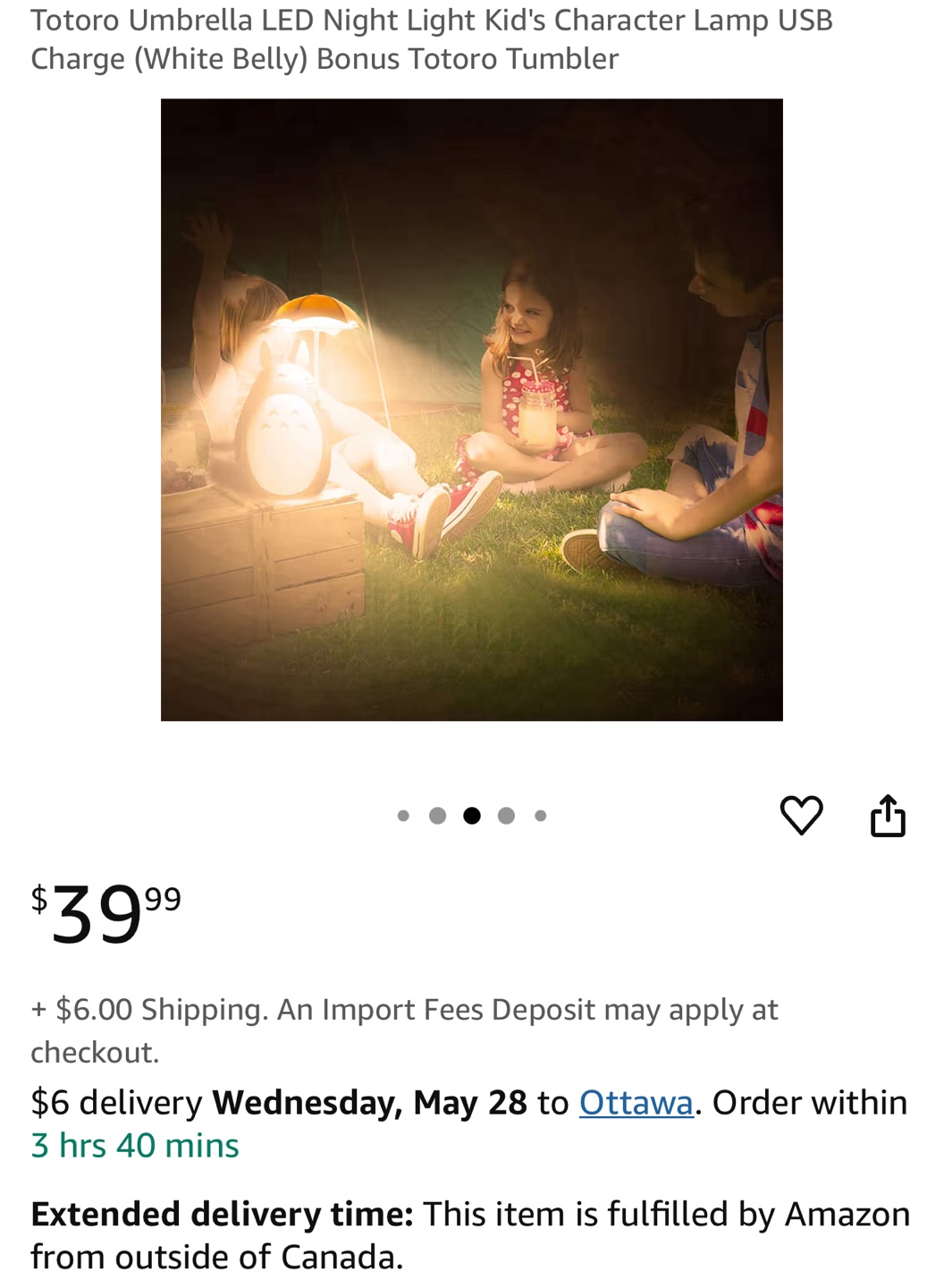 Totoro Umbrella LED Night Light Lamp - photo 4