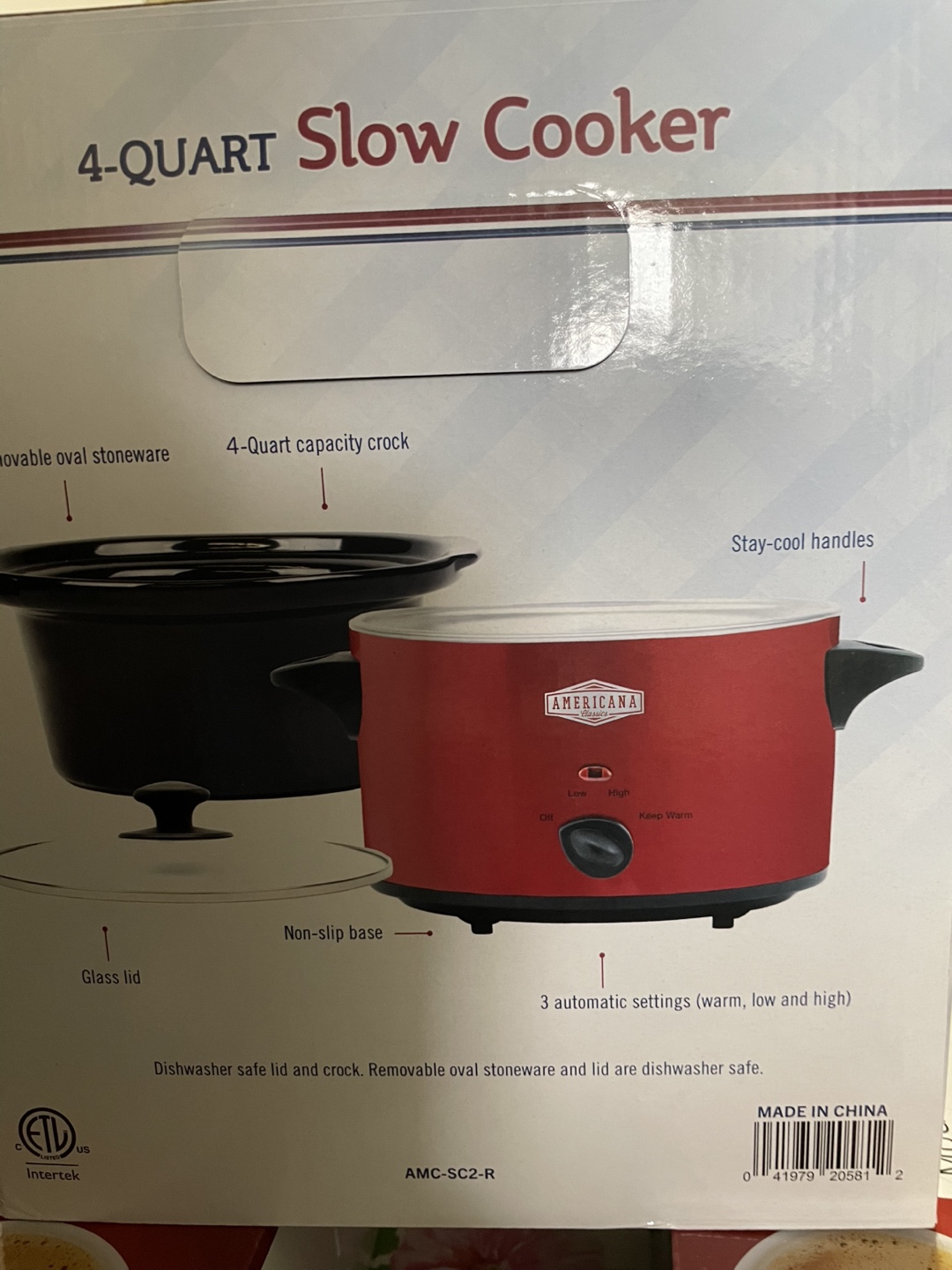 Americana Classics 4-Quart Slow Cooker