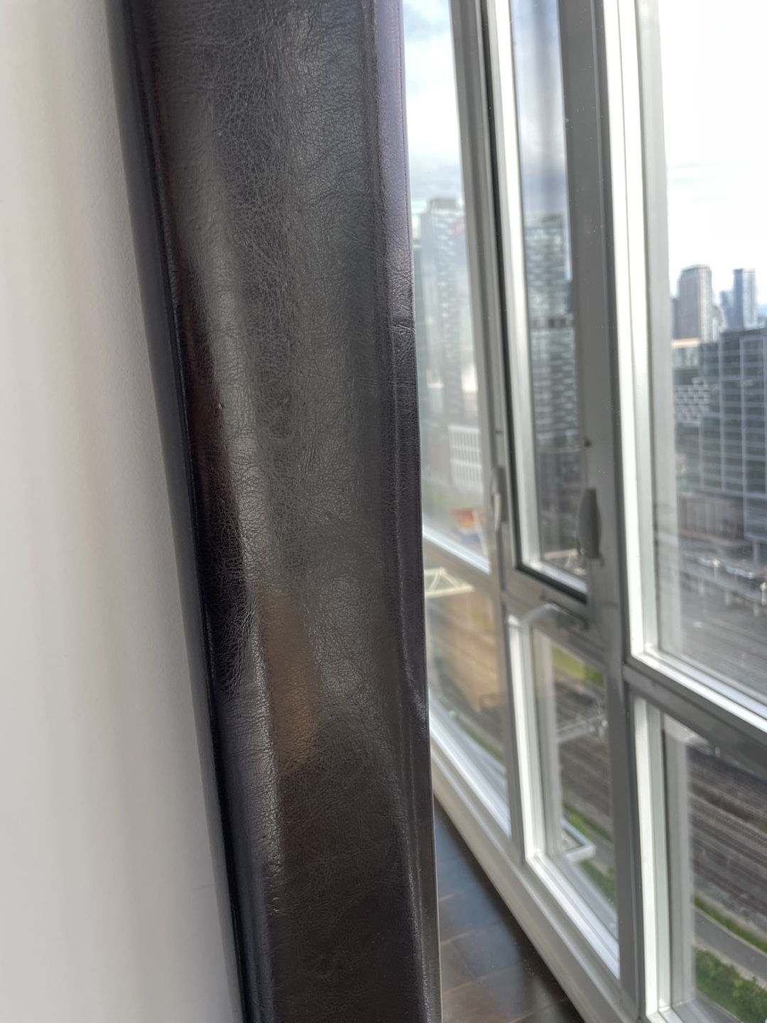 Full Length Mirror with Black Leather Frame - photo 2