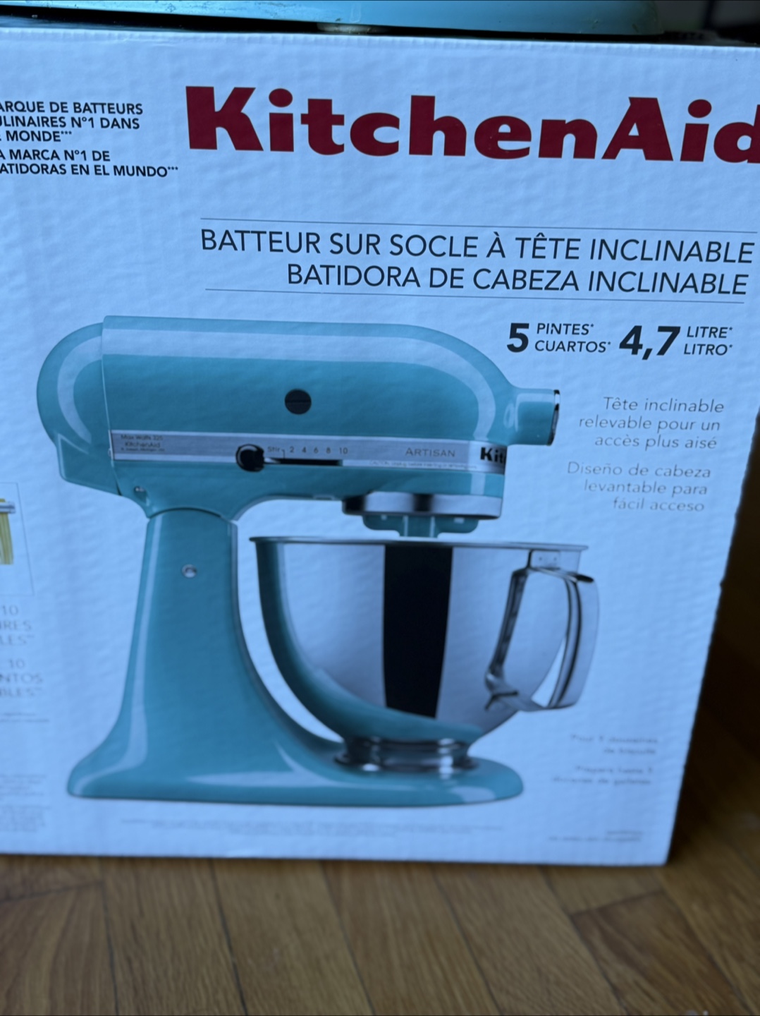 KitchenAid Artisan 5-Quart Tilt-Head Stand Mixer - Aqua Sky - photo 5