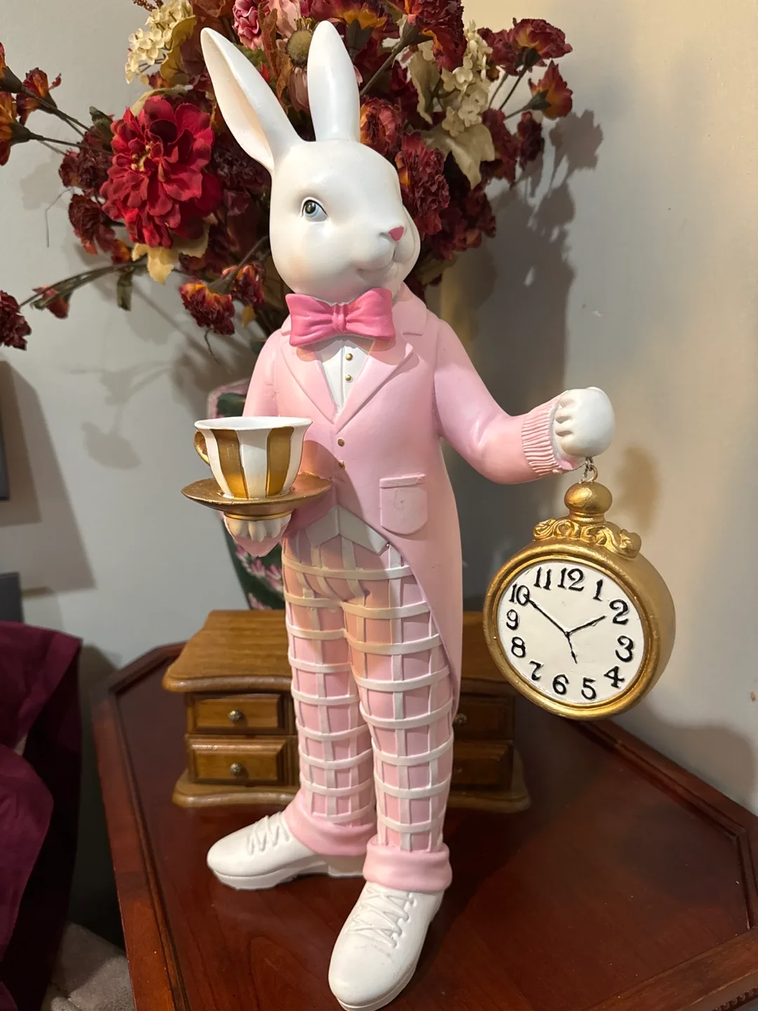 White Rabbit Figurine with Pocket Watch thumbnail