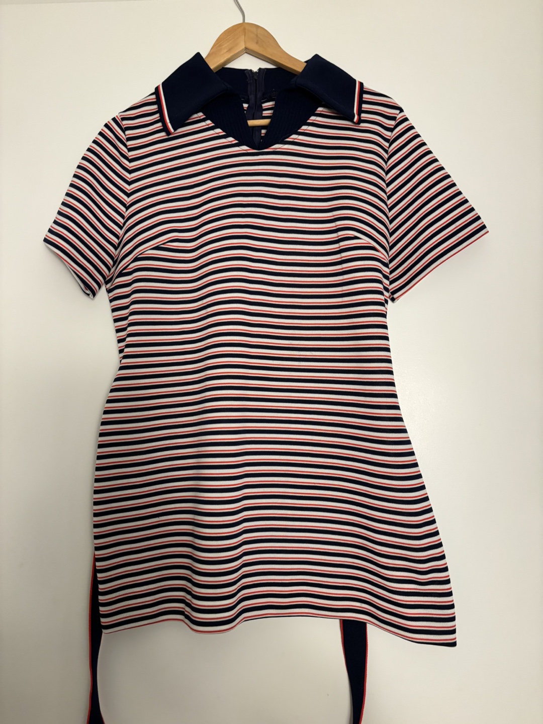 Vintage Striped Mini Dress/ shirt  with Collar - photo 2