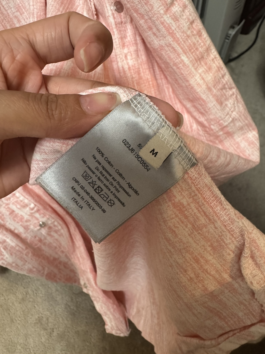 Dior Pink Button-Up Shirt - Size M - photo 2