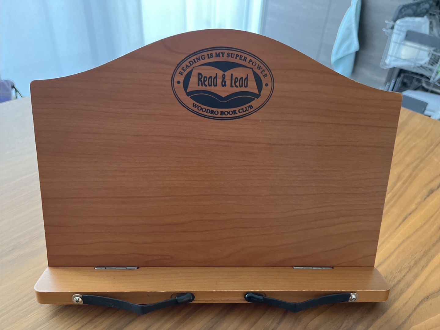 Wooden Book Stand, Read & Lead Woodrow Book Club