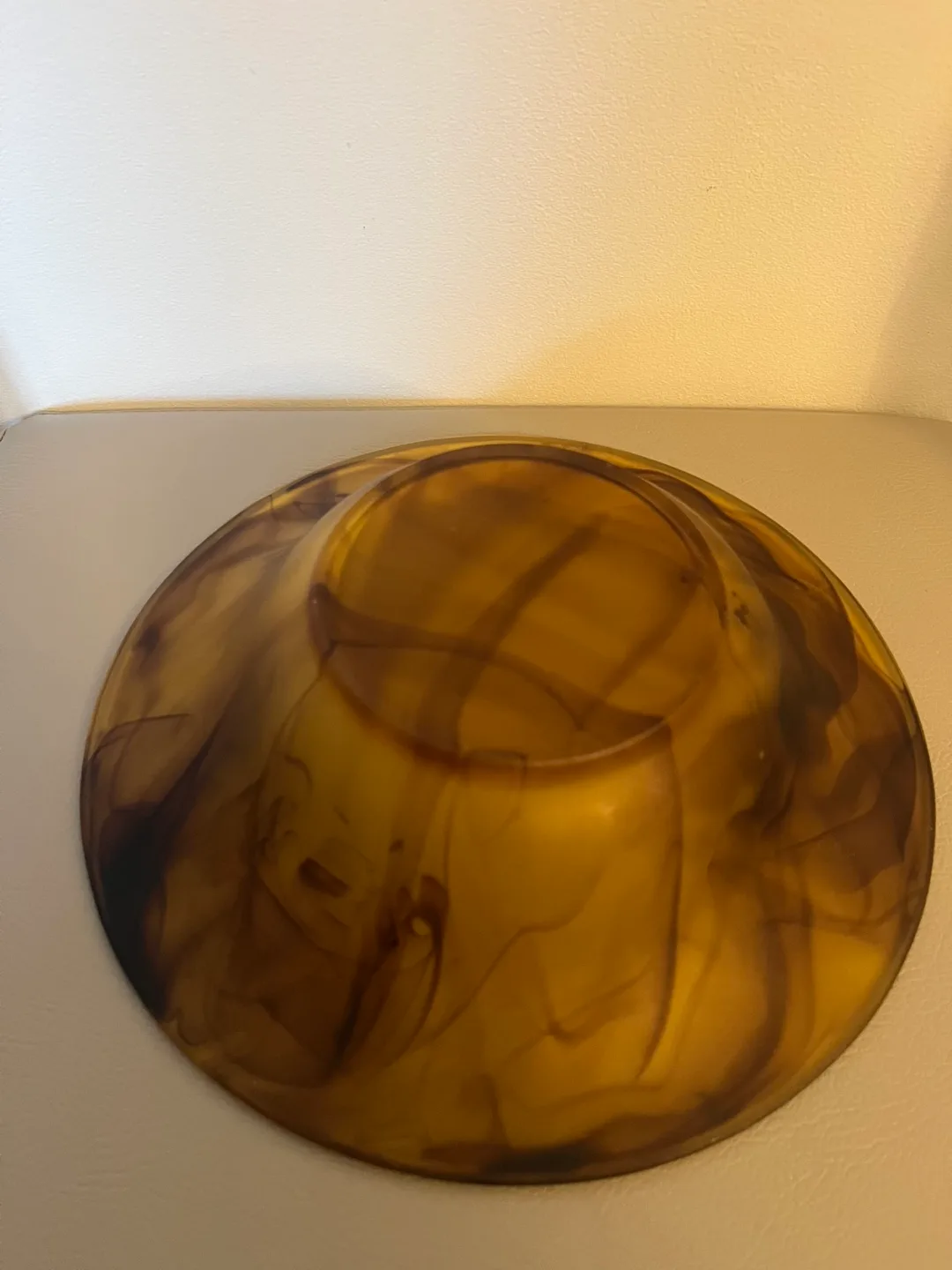 Amber swirl glass bowl image indicator(3)