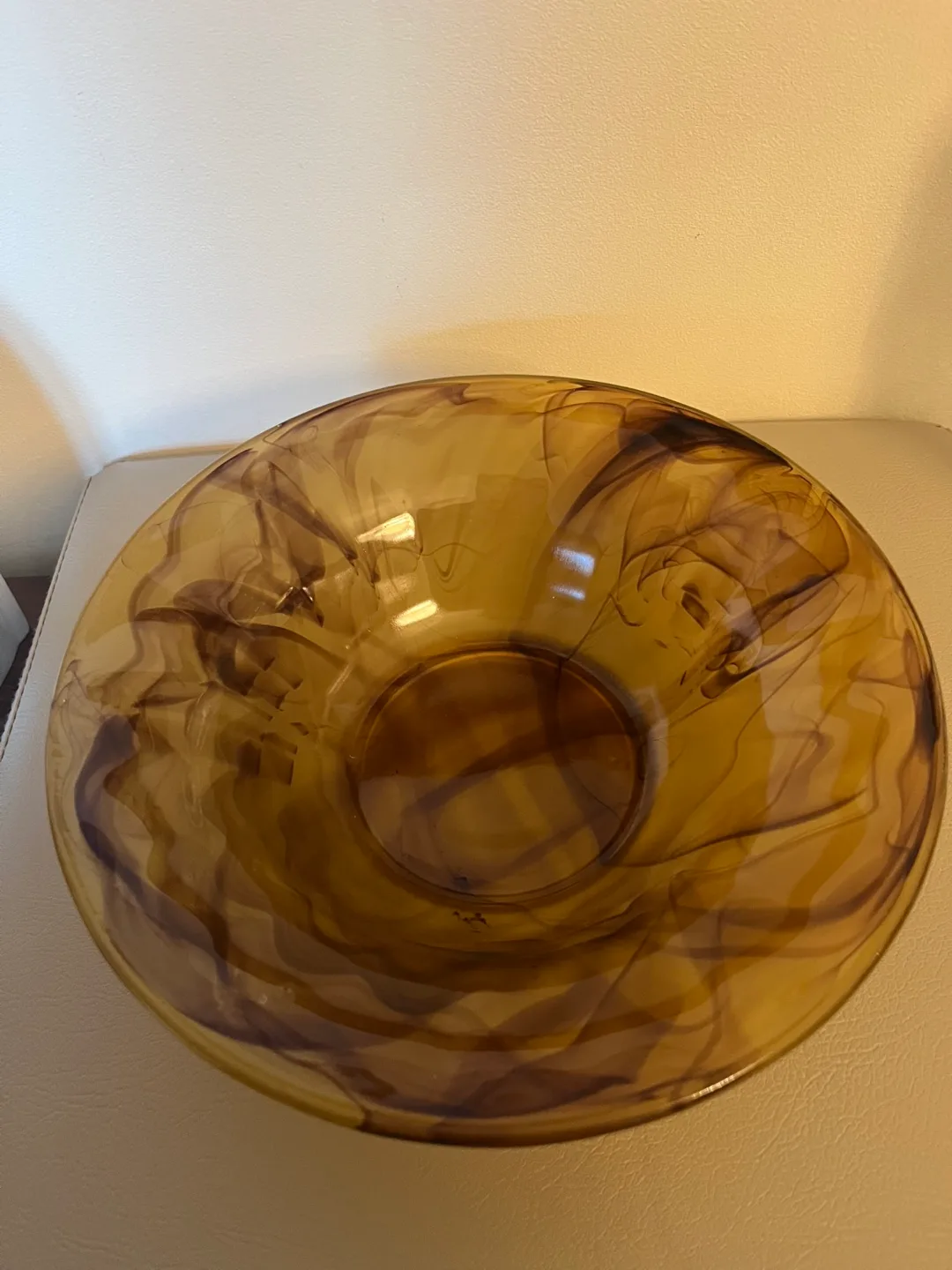 Amber swirl glass bowl image indicator(4)