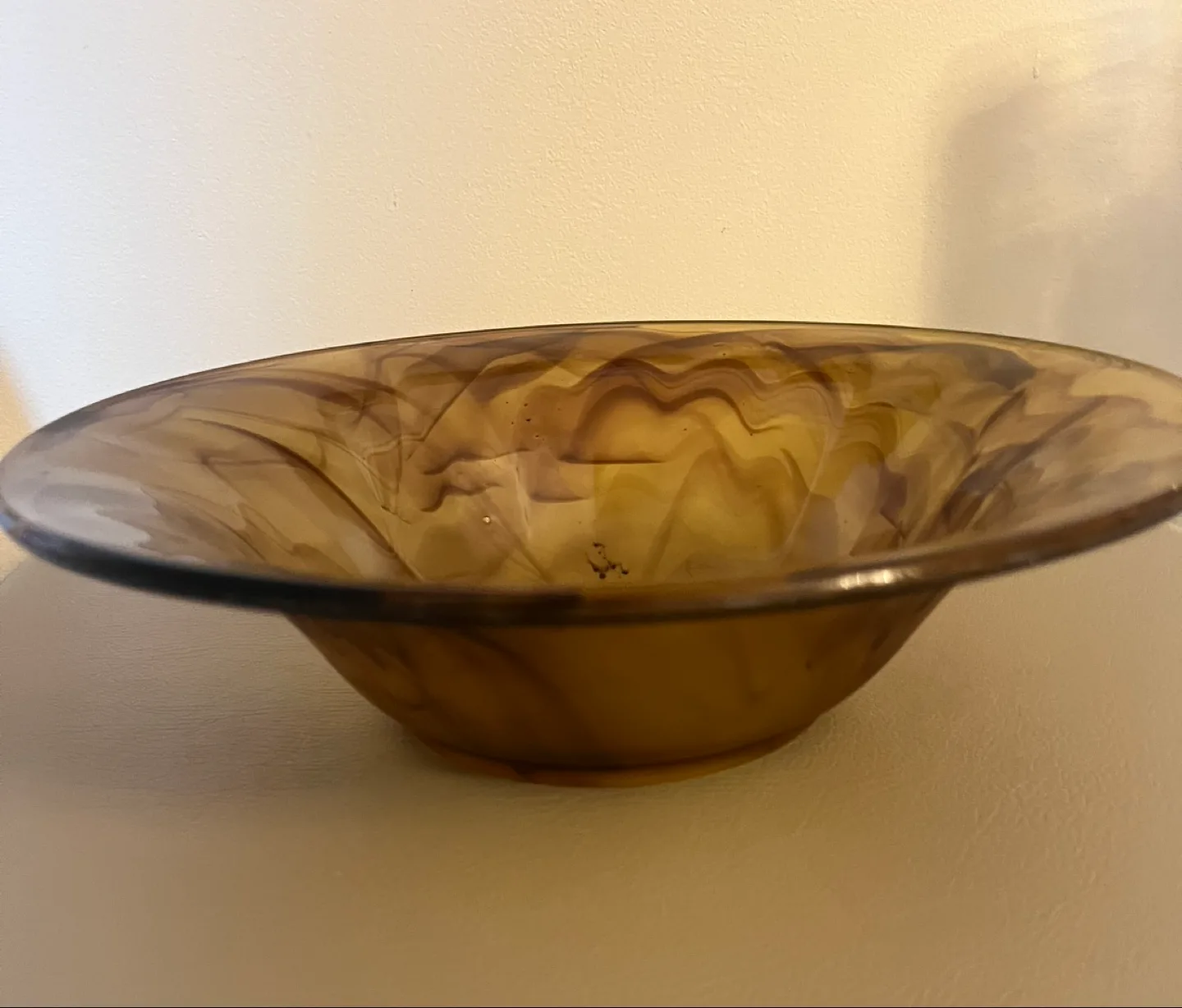 Amber swirl glass bowl image indicator(2)