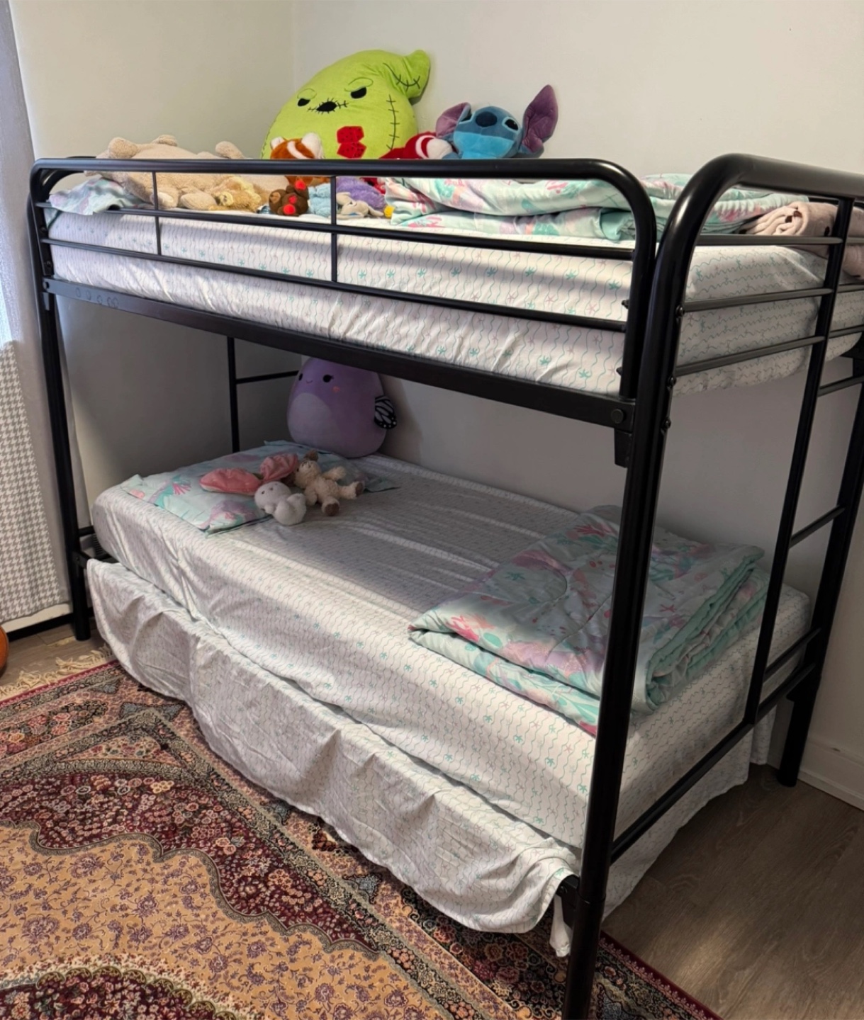 Two Black Metal Twin Bunk Bed - photo 2