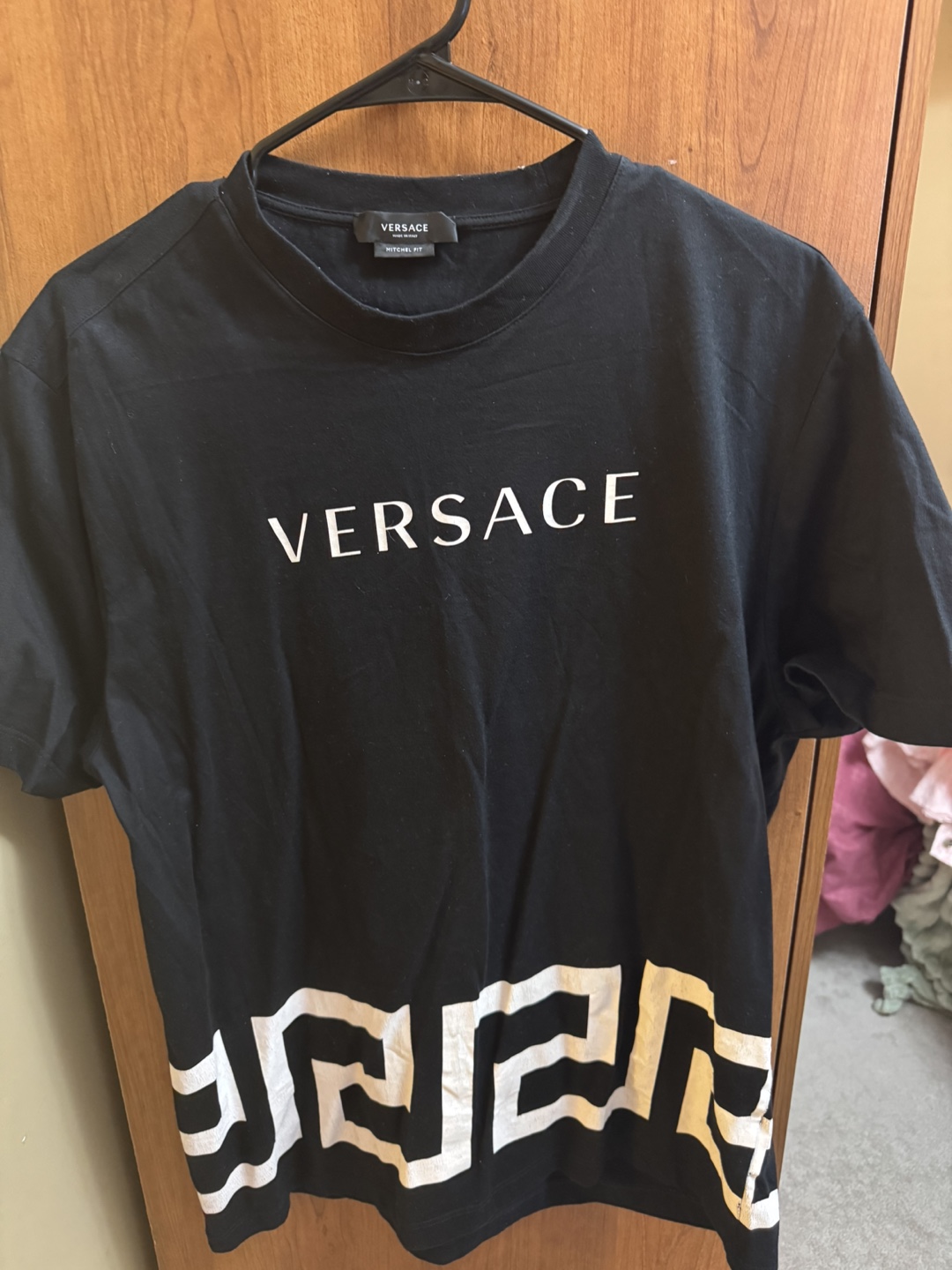 Versace Black T-Shirt with Greek Key Detail - photo 2