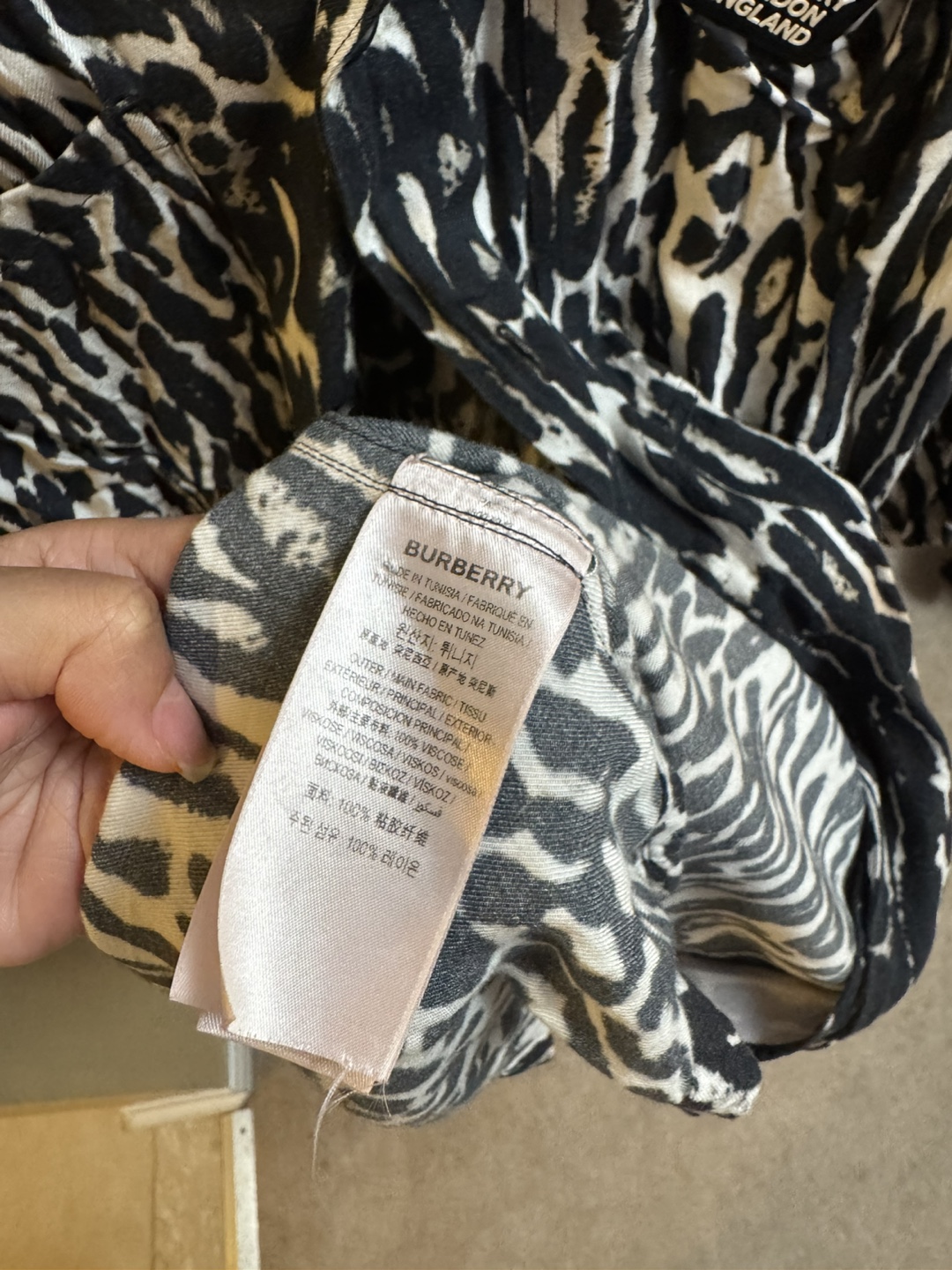 Burberry Zebra Print Button-Up Shirt - photo 4