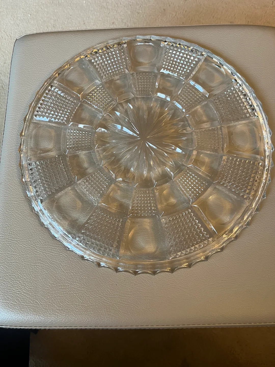 Vintage crystal serving platter image indicator(3)