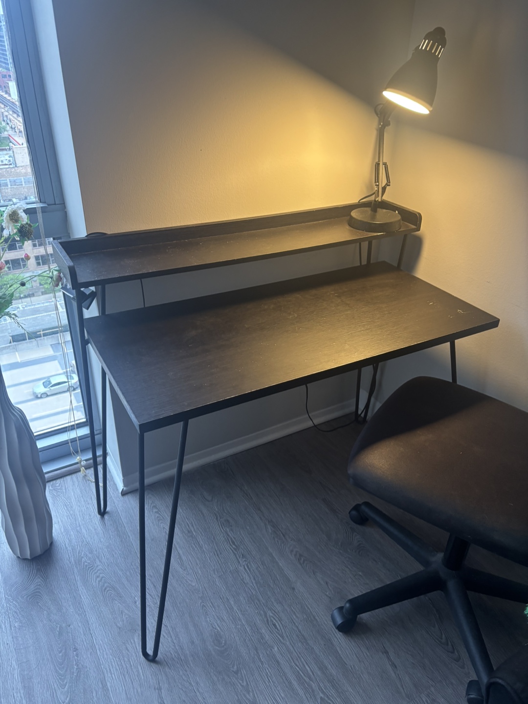 Black Office Chair & Desk Set - photo 3
