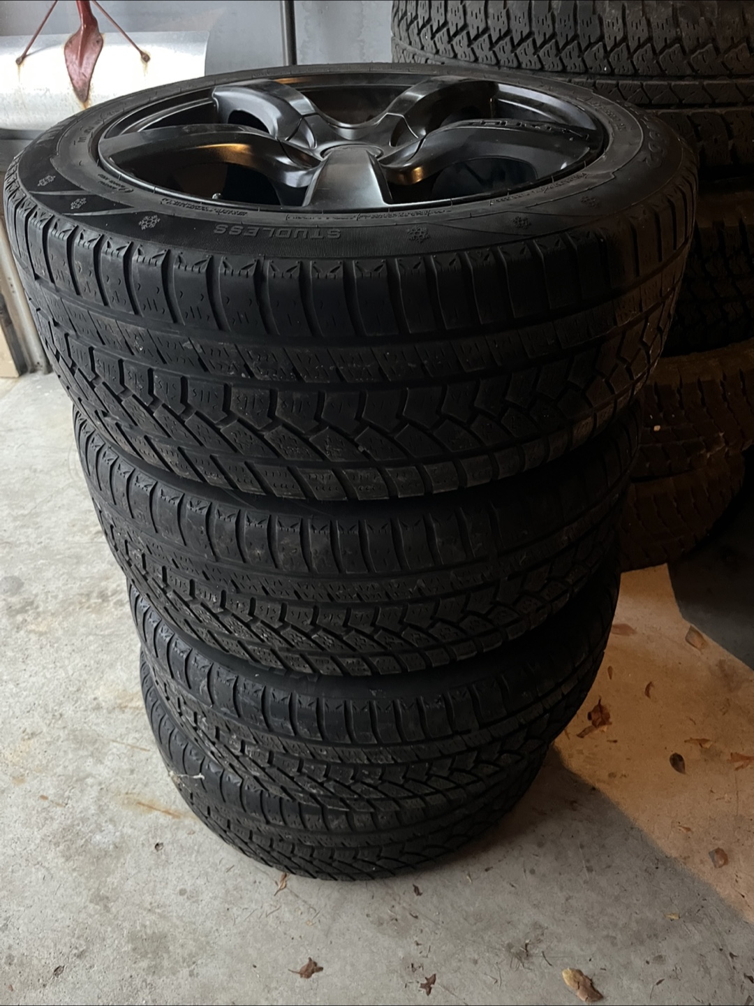 Four Touren Black 18 inch rims with winter tires - photo 2