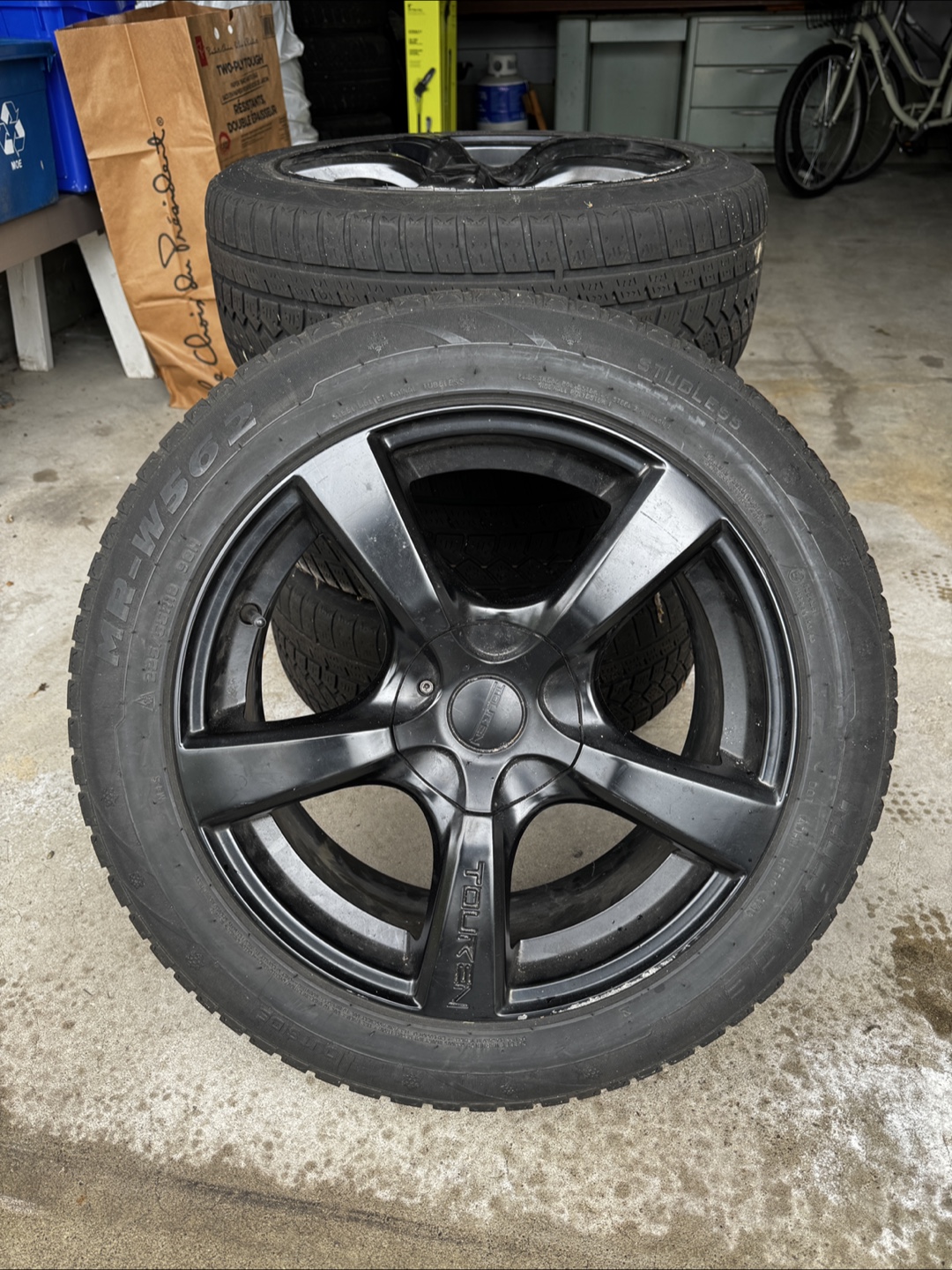 Four Touren Black 18 inch rims with winter tires - photo 5