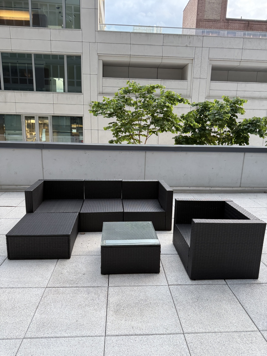 Outdoor Patio Sectional Set - Brown Wicker