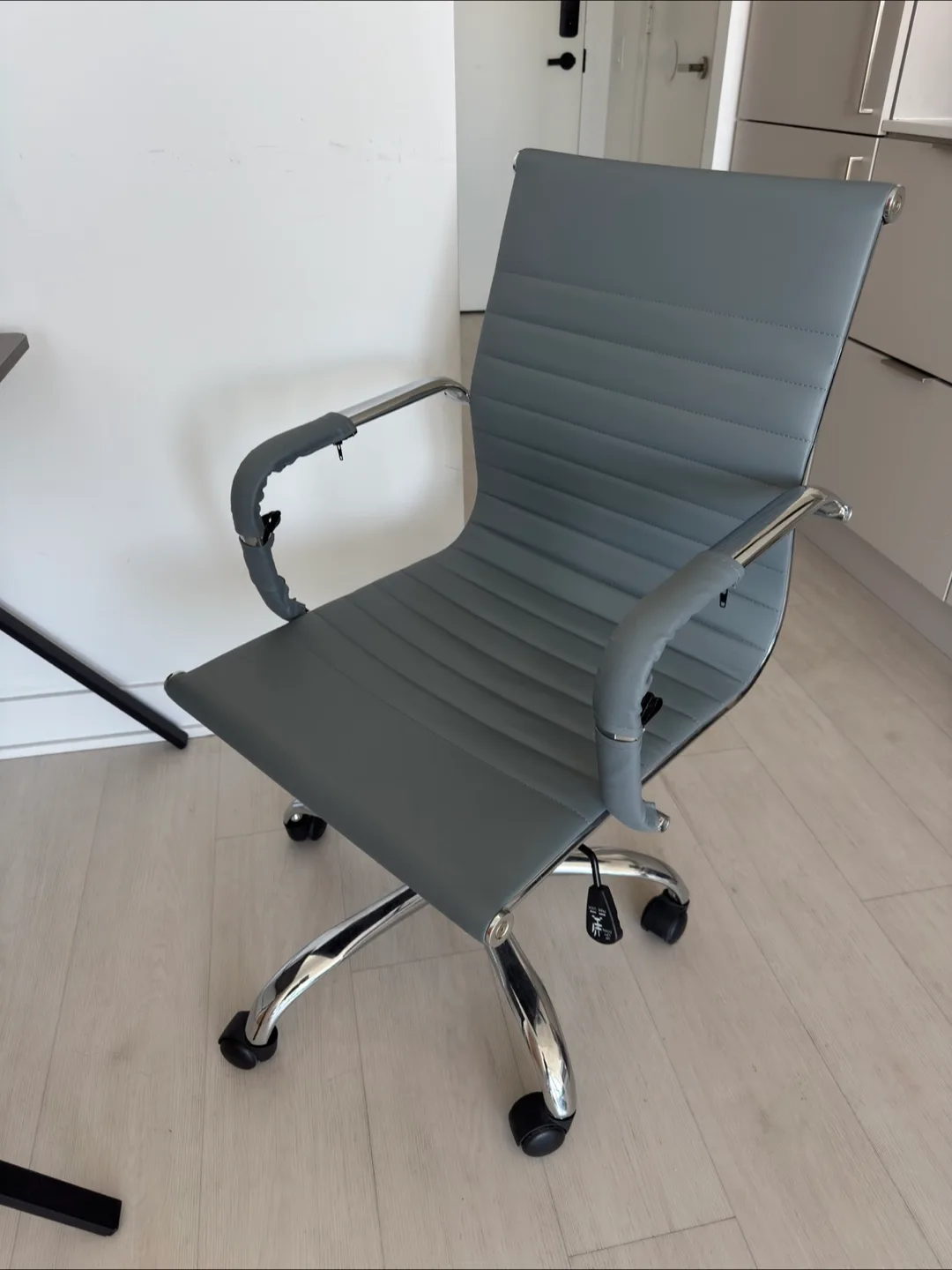 Grey Office Chair with Chrome Base thumbnail