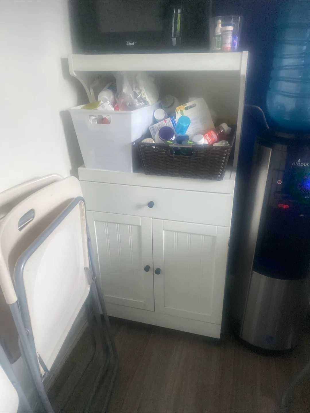 White Kitchen Cabinet with Shelving