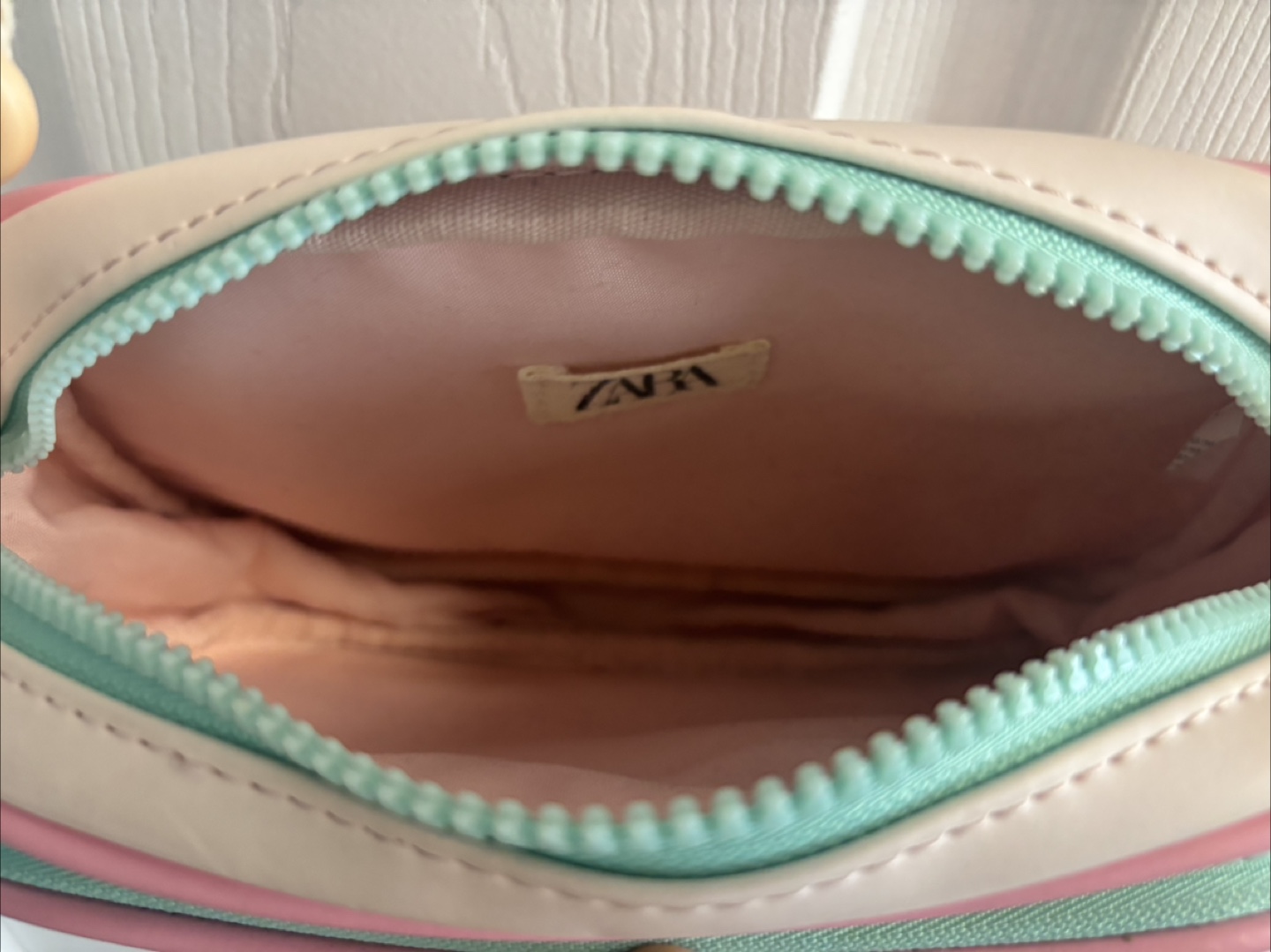 Adorable Pastel Pink and Mint Crossbody Bag with Matching Pouch - photo 5