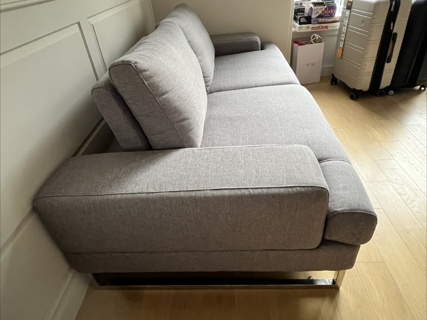 Modani Gray Fabric Sofa with Metal Legs - photo 2