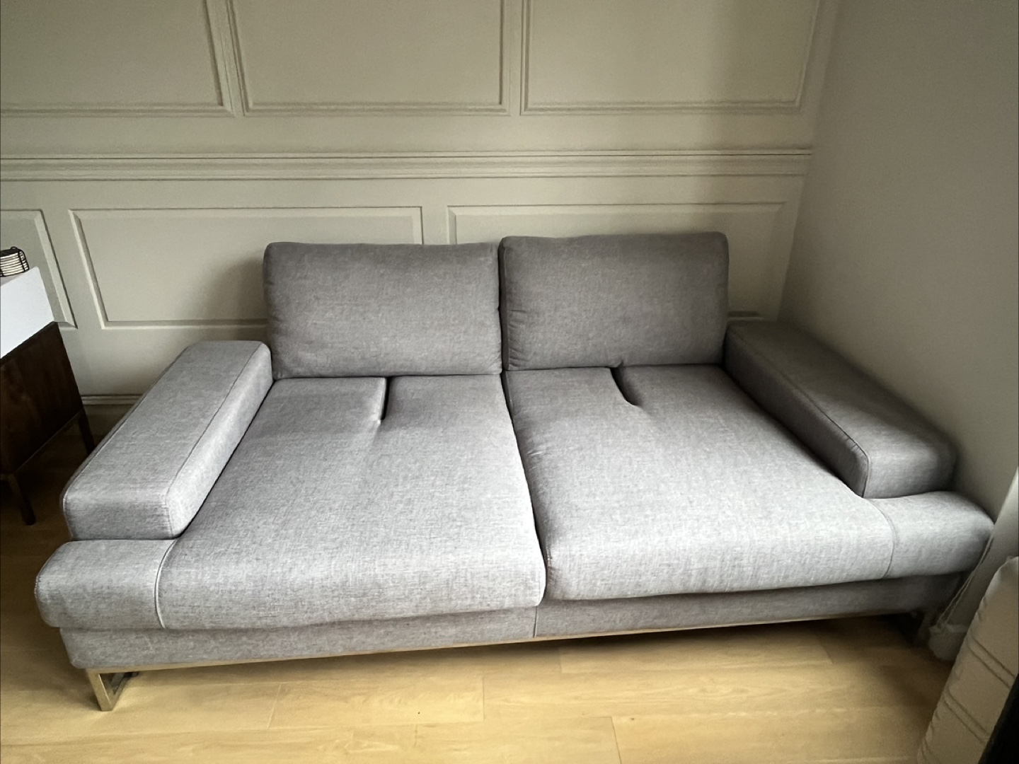 Modani Gray Fabric Sofa with Metal Legs - photo 4