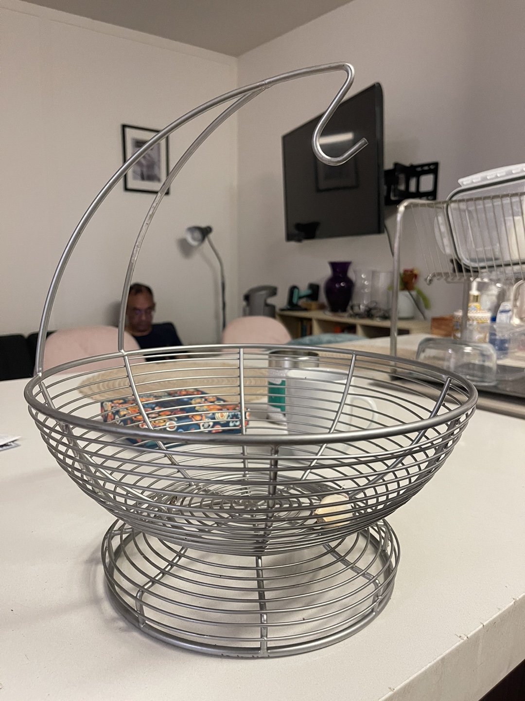 Metal Hanging Fruit Bowl Basket