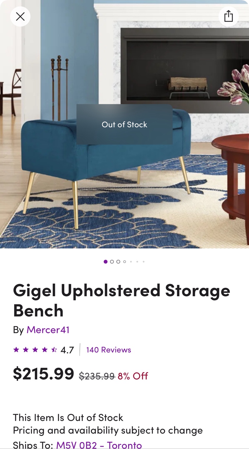 Upholstered Storage Bench - Teal Velvet - photo 3
