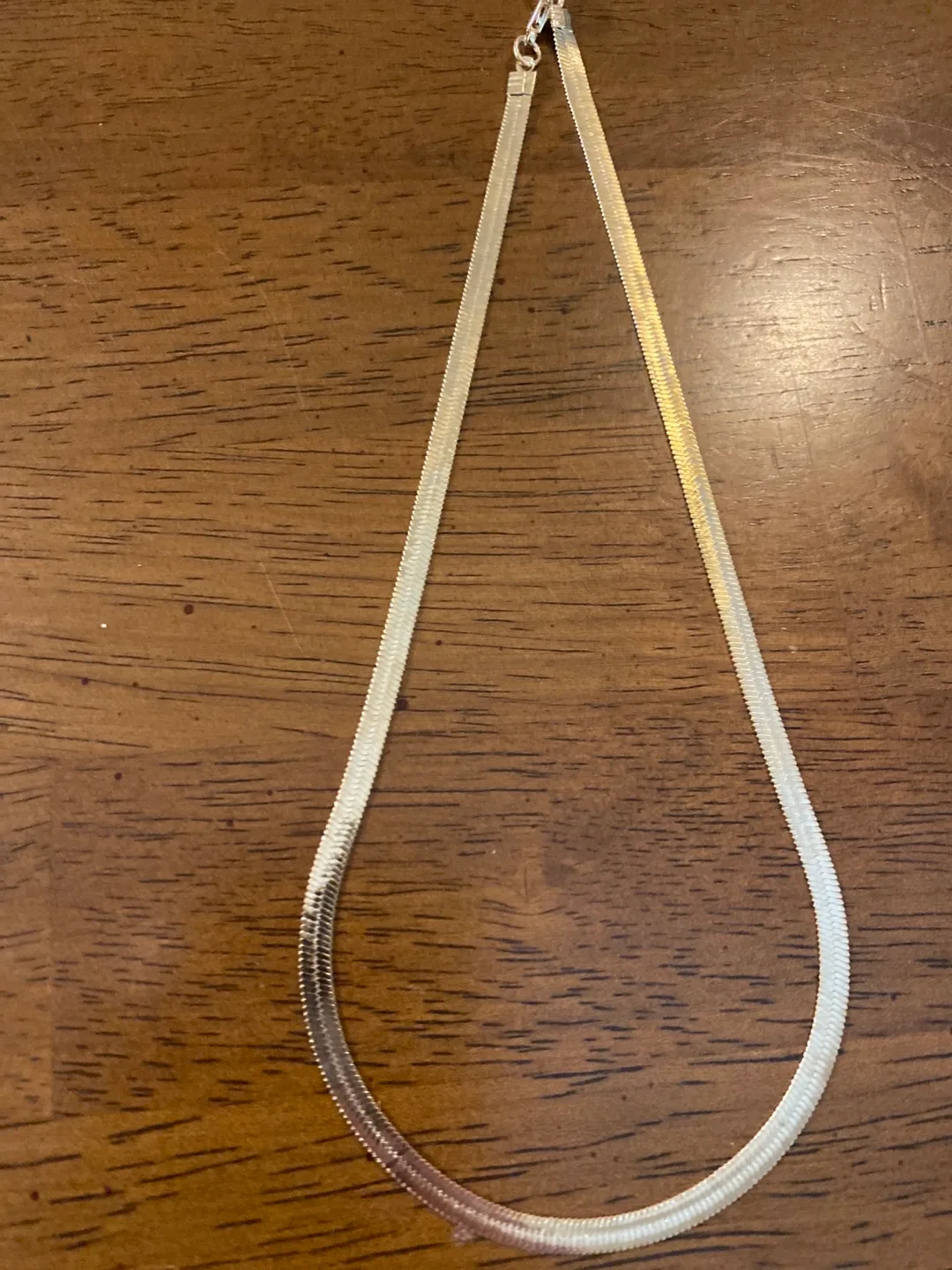 Silver Herringbone Chain Necklace thumbnail
