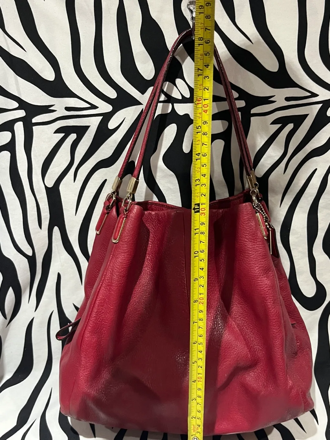 ❤️ Authentic Coach Phoebe Red Leather shoulder Bag ❤️ image indicator(10)