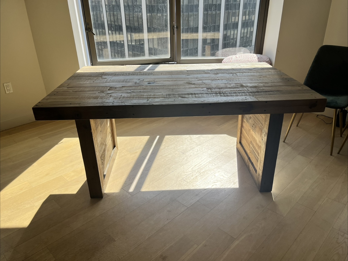 Rustic Farmhouse Style Wood Dining Table