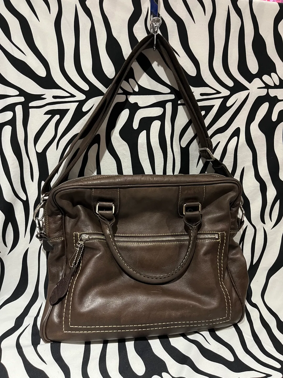 🌼 Roots Canada Brown Genuine Leather Bag 🌼 image indicator(2)