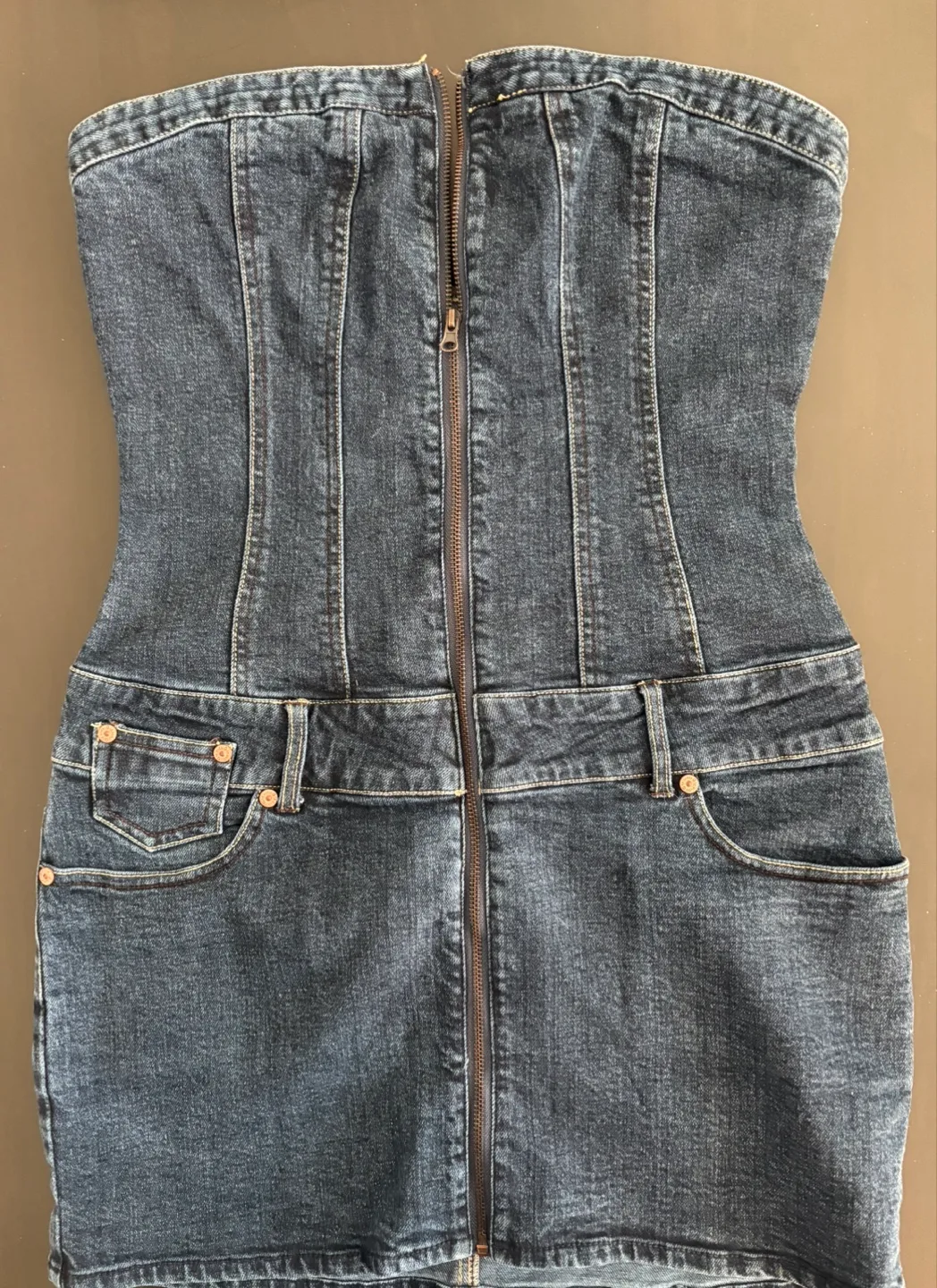 Guess Denim Strapless Mini Dress image indicator(2)