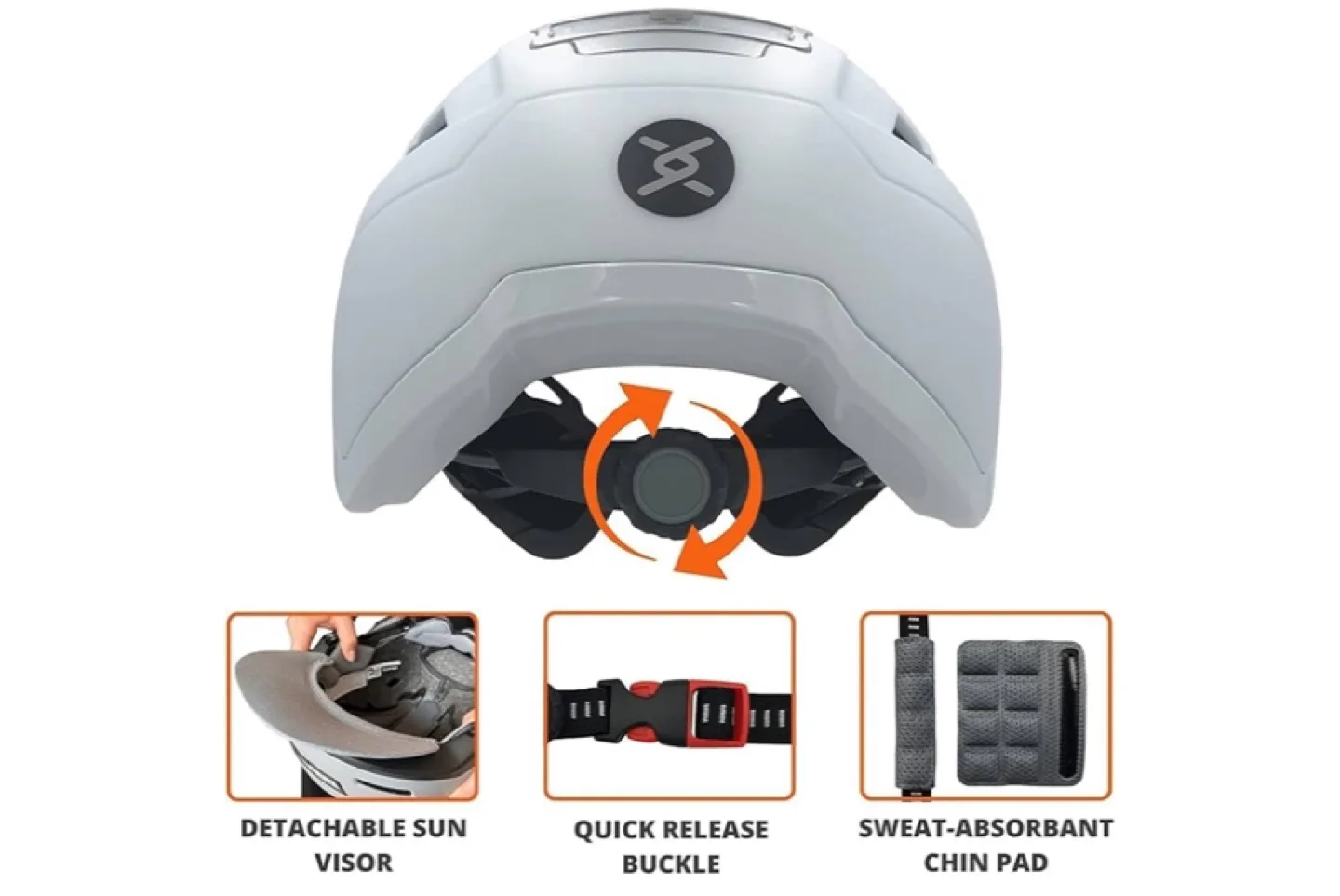 Xnito Bike Helmet with LED Lights - White image indicator(3)
