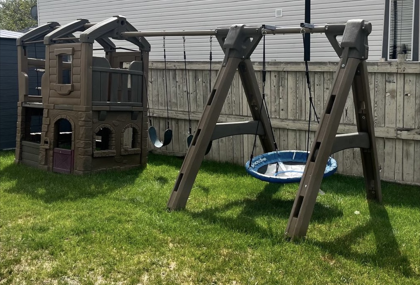 Kids Swing Set with Play House - photo 2