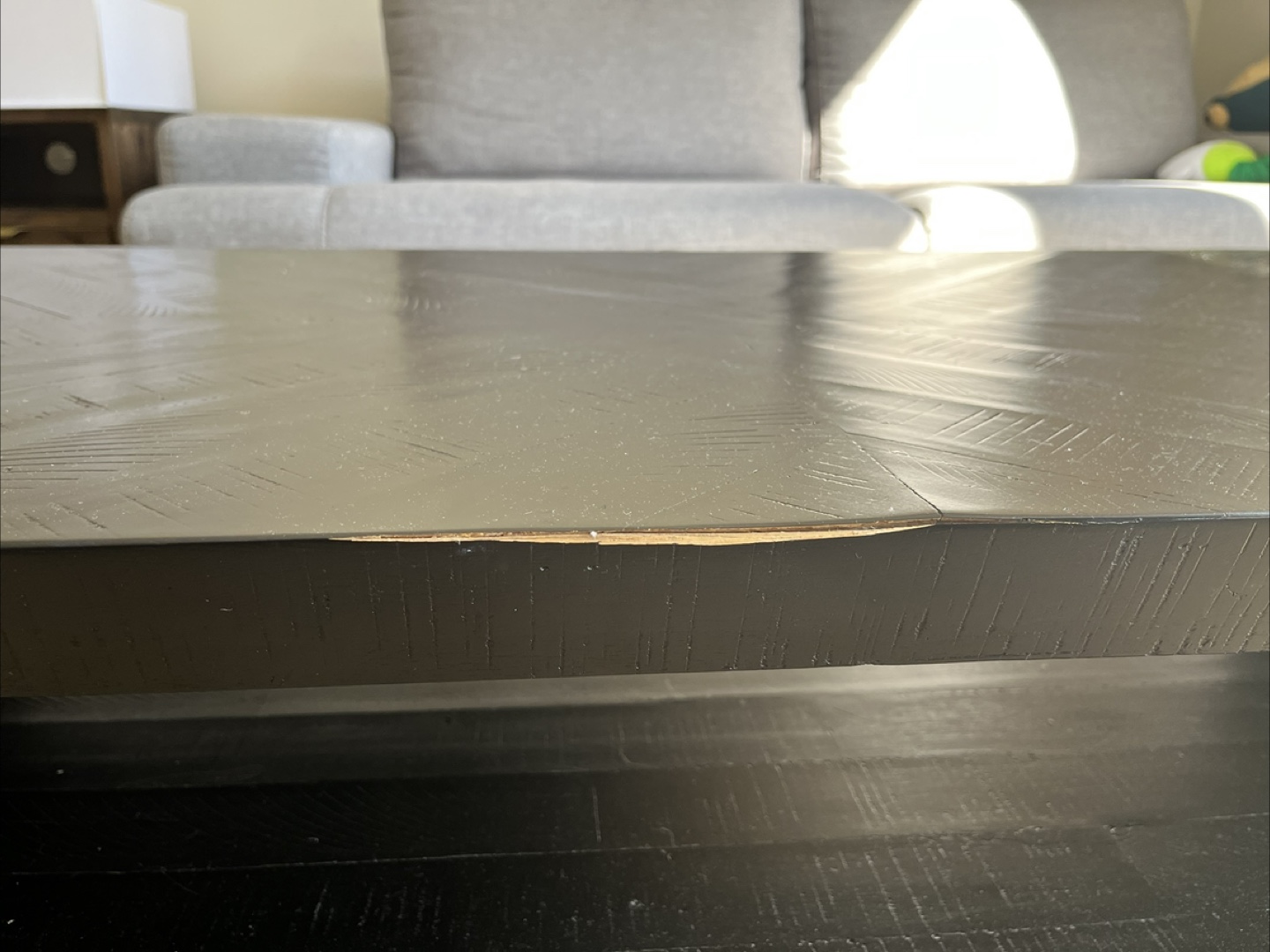 West Elm Black Coffee Table with Gold Legs - photo 3